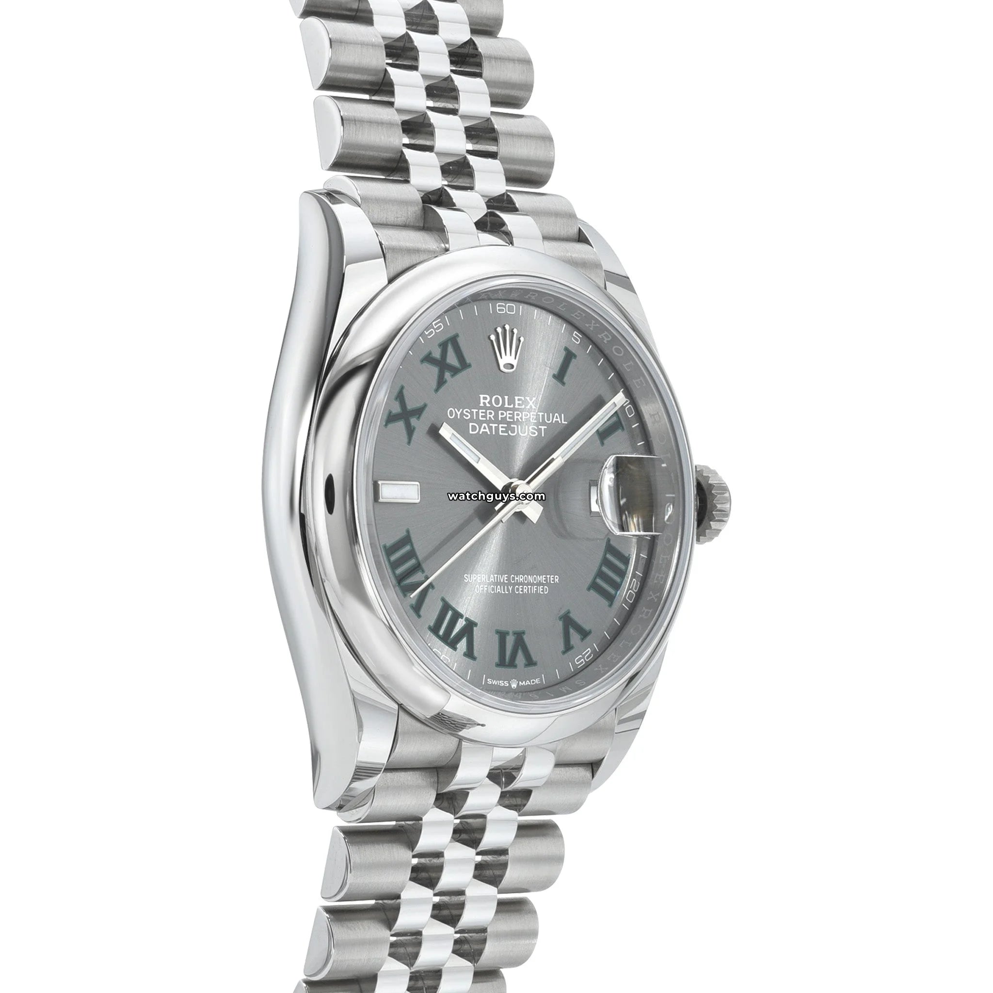 Rolex Datejust 126200 36mm Stainless Steel Watch with Wimbledon Dial & Jubilee Bracelet - Perfect for Business, Formal Events & Luxury Gift Giving