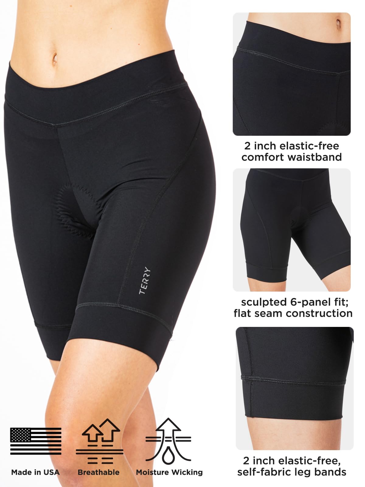 Women's Terry Bike Shorts with Padding - Breathable Cycling Shorts for Comfort & Performance | Perfect for Road Biking, Spinning & Indoor Cycling Workouts