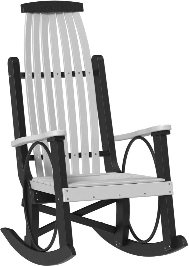 LuxCraft Premium Wooden Rocking Chair for Grandpas - Comfortable & Durable Classic Rocker for Elderly - Perfect for Living Room, Porch, or Nursery Relaxation