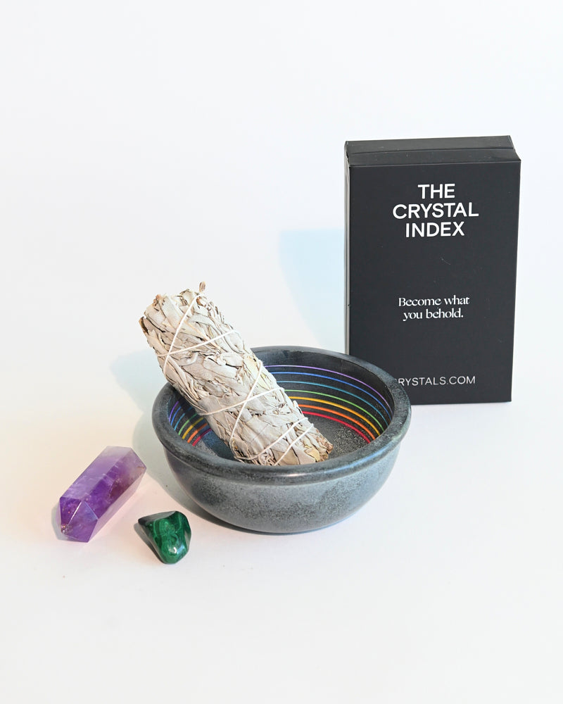 7 Chakra Smudge Bowl Set - Handmade Ceramic Incense Burner for Meditation, Yoga & Spiritual Cleansing | Perfect for Home, Office & Healing Spaces
