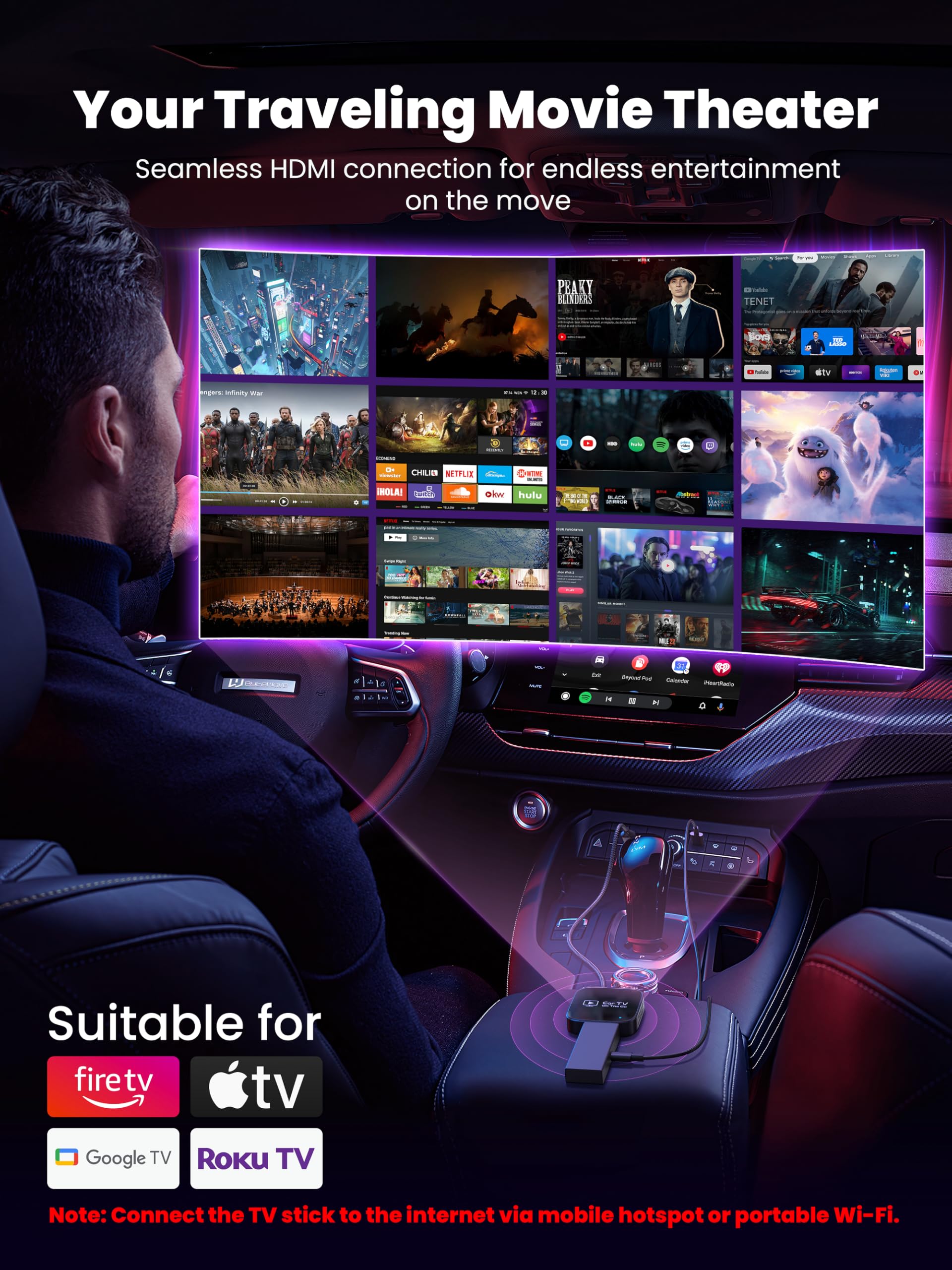 2025 Upgraded 2-in-1 CarPlay TV Adapter - Convert Wired CarPlay to HDMI for TV Stick with Metal & Glass Case | Car TV Mate Pro Wireless Apple CarPlay Dongle | Compatible with 2016+ Vehicles with Wired CarPlay | Perfect for Home Entertainment & Car Video Streaming