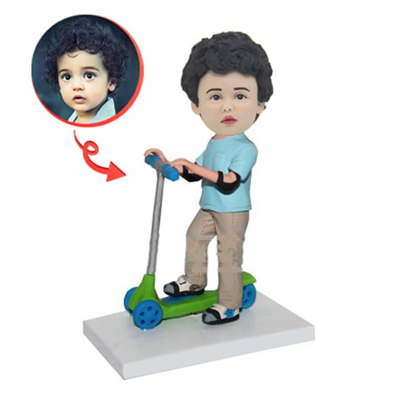 Custom Scooter Children Bobbleheads - Personalized Kids Ride-On Toy Figurines for Birthday Gifts & Room Decor | Perfect for Playrooms, Kids' Bedrooms & Themed Parties
