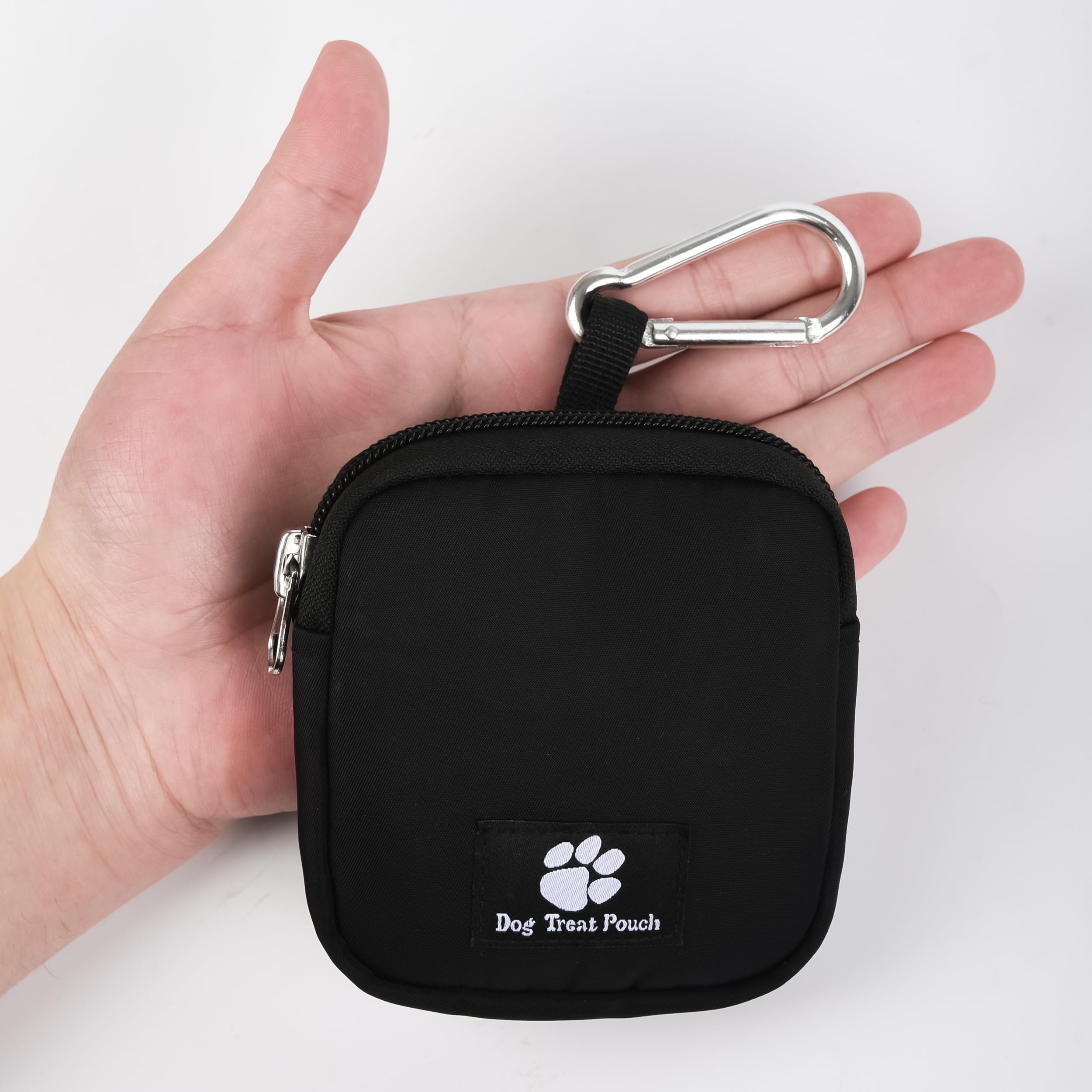 2 Pack Small Dog Treat Carrier Pouch - Leash Attachment for Dog Training Rewards & Walking Snacks | Hands-Free Bait Bag with Poop Bag Holder (Black & Blue) | Perfect for Outdoor Adventures, Obedience Training & Daily Walks