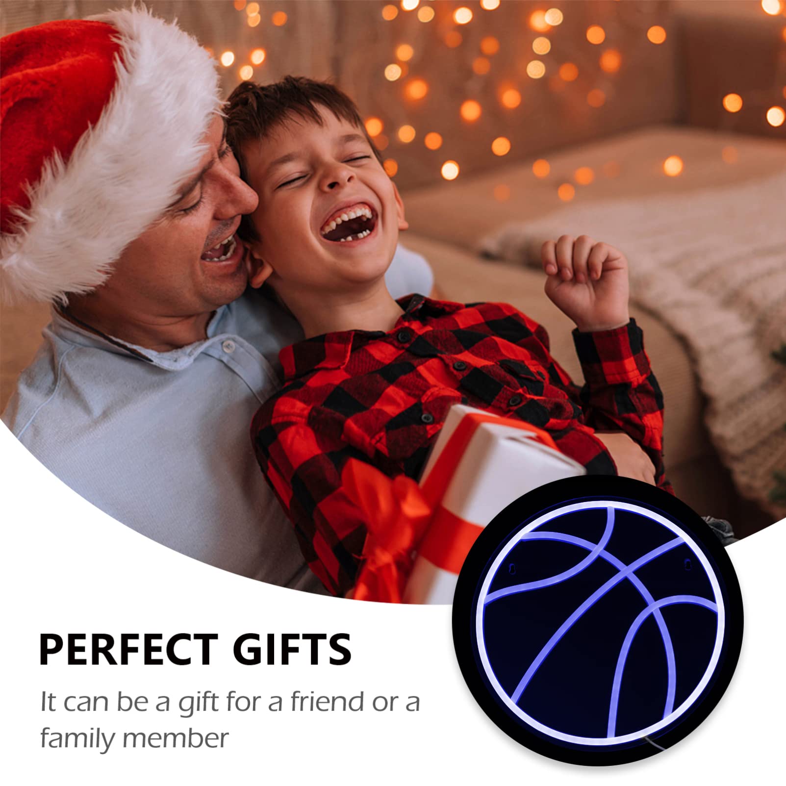 OSALADI Basketball LED Neon Night Light - Motion Sensor Lamp for Boys Room, Creative PVC Basketball Neon Sign Light for Bedroom Decor, Game Room Lighting, Sports Theme Gifts