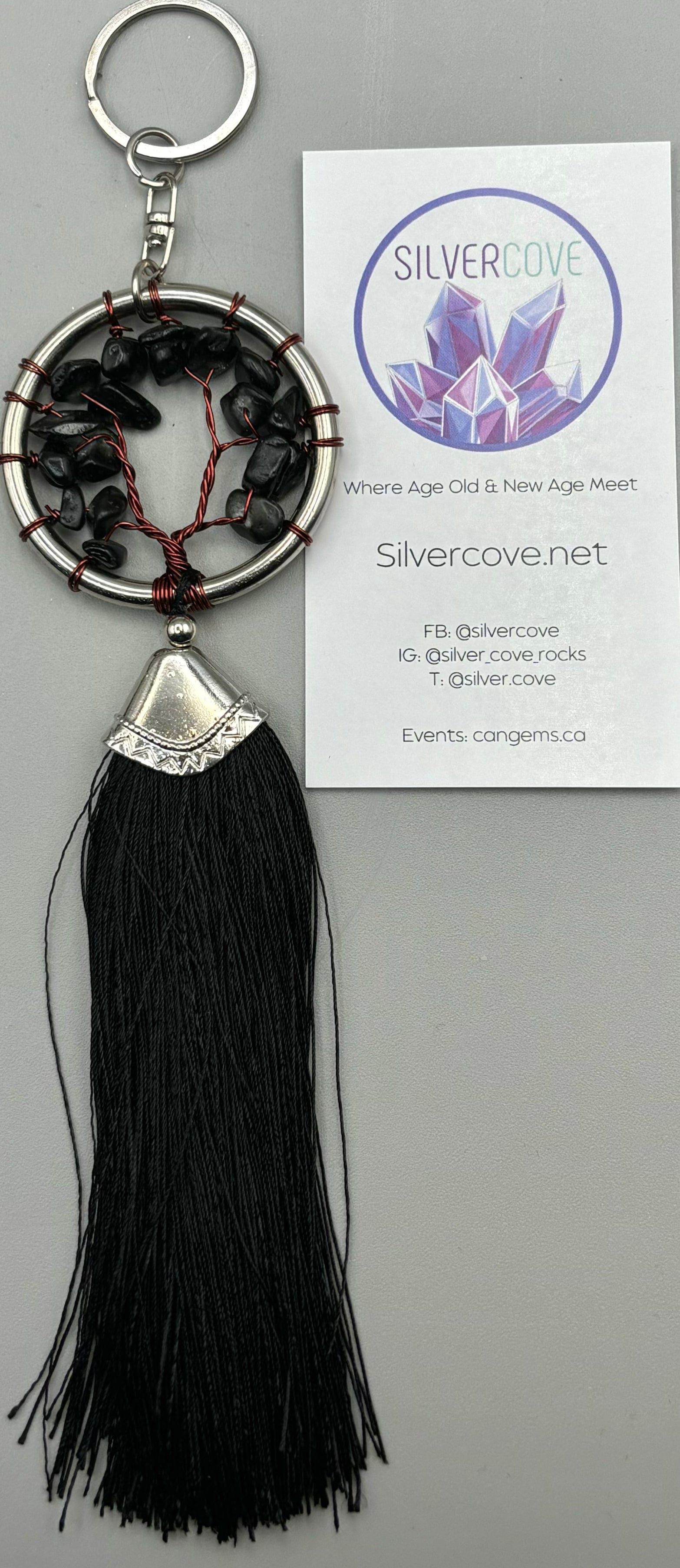 Black Tree of Life Keychain - Large Size Spiritual Key Ring for Men & Women - Perfect for Gifts, Home Decor, and Everyday Carry