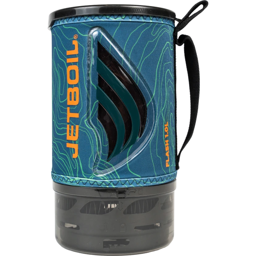 Jetboil Flash 1.0L Camping Stove with Ocean Topo Design - Lightweight Backpacking Cook System for Hiking, Camping & Outdoor Adventures