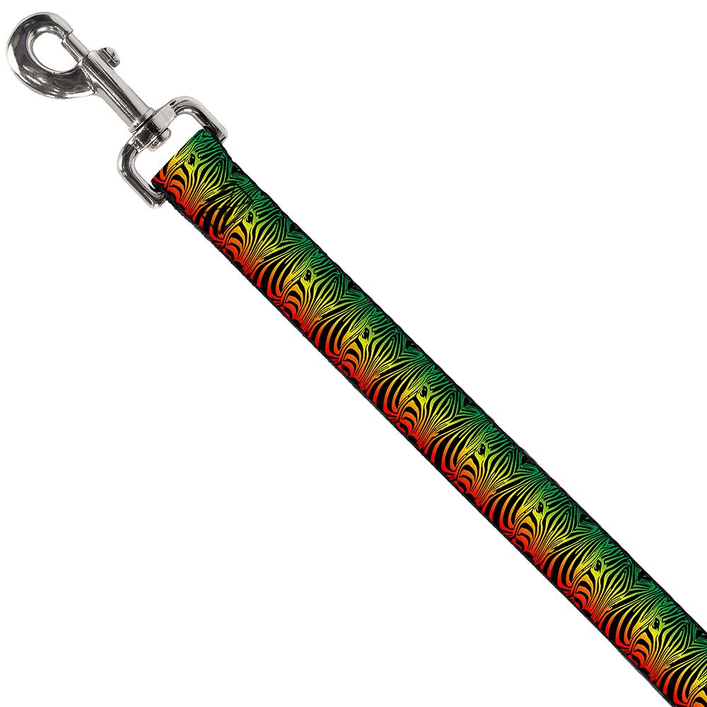 Zebra Head Rasta Dog Leash - 6 Feet Long, 0.5 Inch Wide - Durable Pet Walking Accessory for Small to Medium Dogs - Perfect for Daily Walks, Training, and Outdoor Adventures