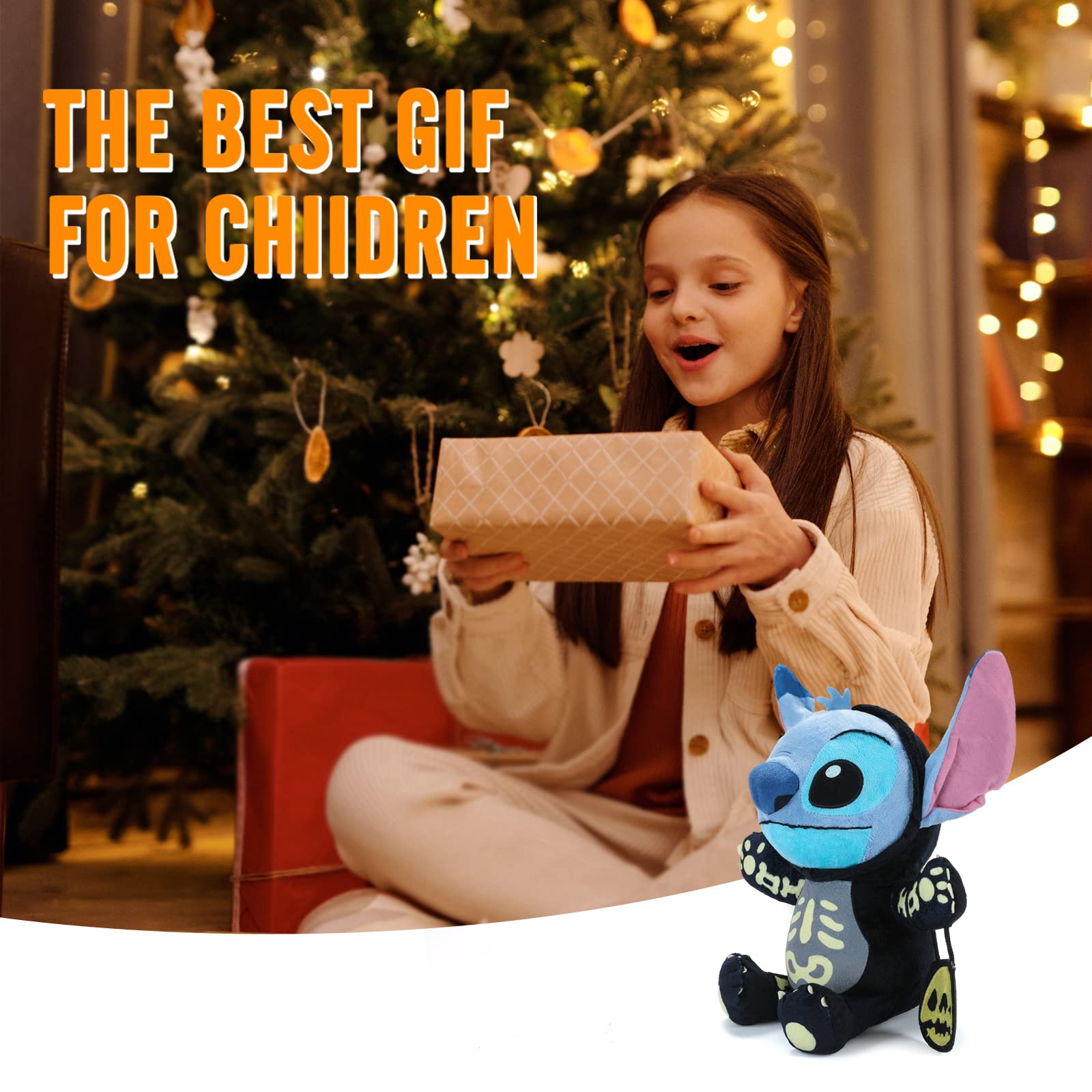 PLURA Stitch Plush Doll - Officially Licensed Stuffed Animal Toy for Kids & Adults (Black & Blue) - Perfect for Christmas, Birthdays, Gifts & Disney Collections
