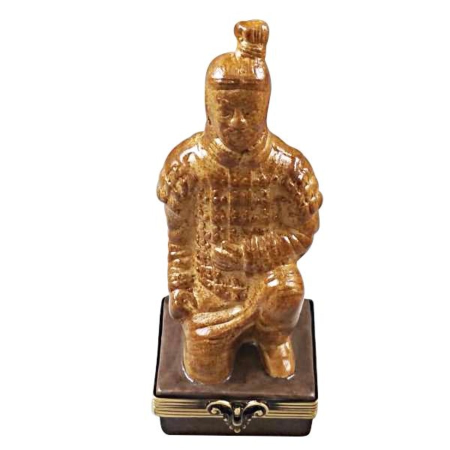 Authentic Terracotta Soldier Limoges Box - Hand-Painted Chinese Warrior Collectible | Perfect for Home Decor, Gift Giving & History Enthusiasts
