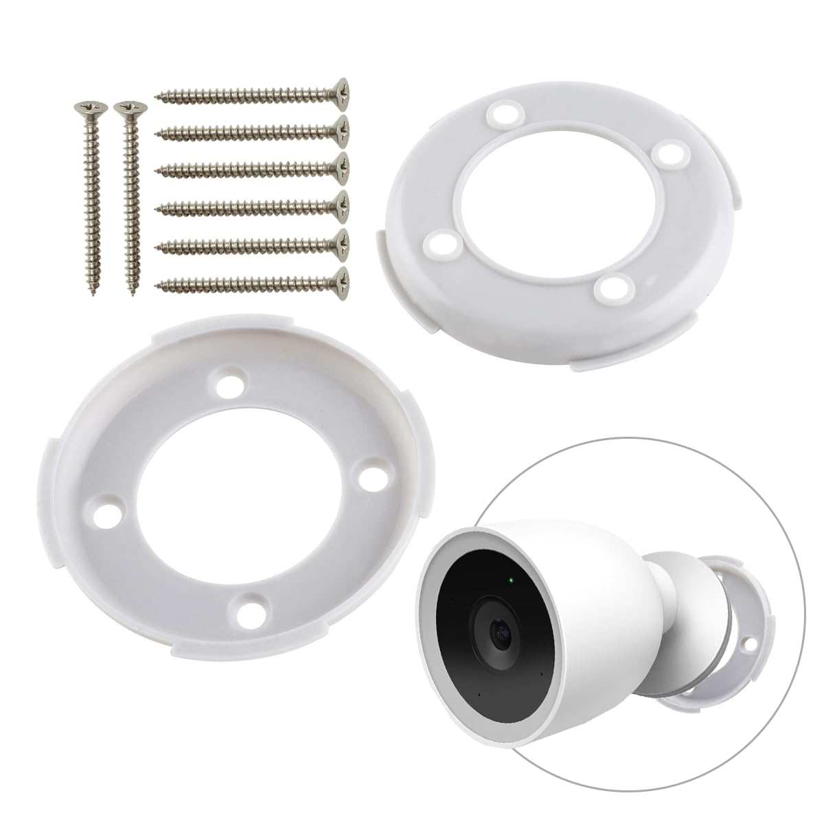 Grey Ciuouient Wall Mounting Plate with Screws - Compatible with Google Nest Camera (Indoor/Outdoor, Battery) for Home Security & Surveillance