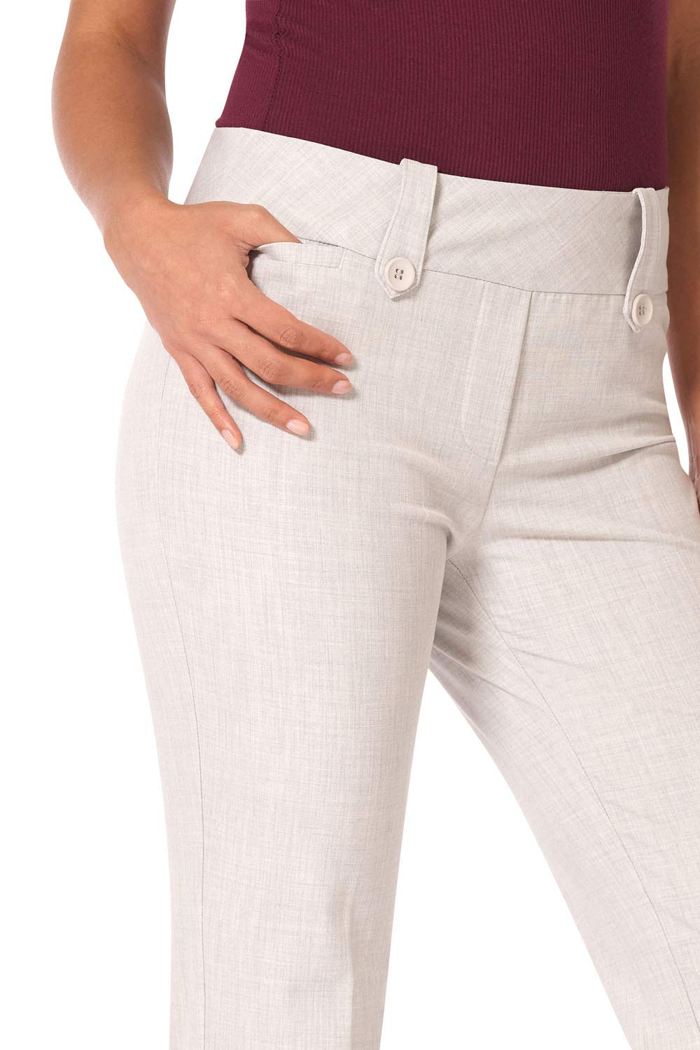 Rekucci Women's Stretch Bootcut Pants with Tummy Control - Smart Desk to Dinner Comfort - Office Work, Business Casual & Evening Outfits