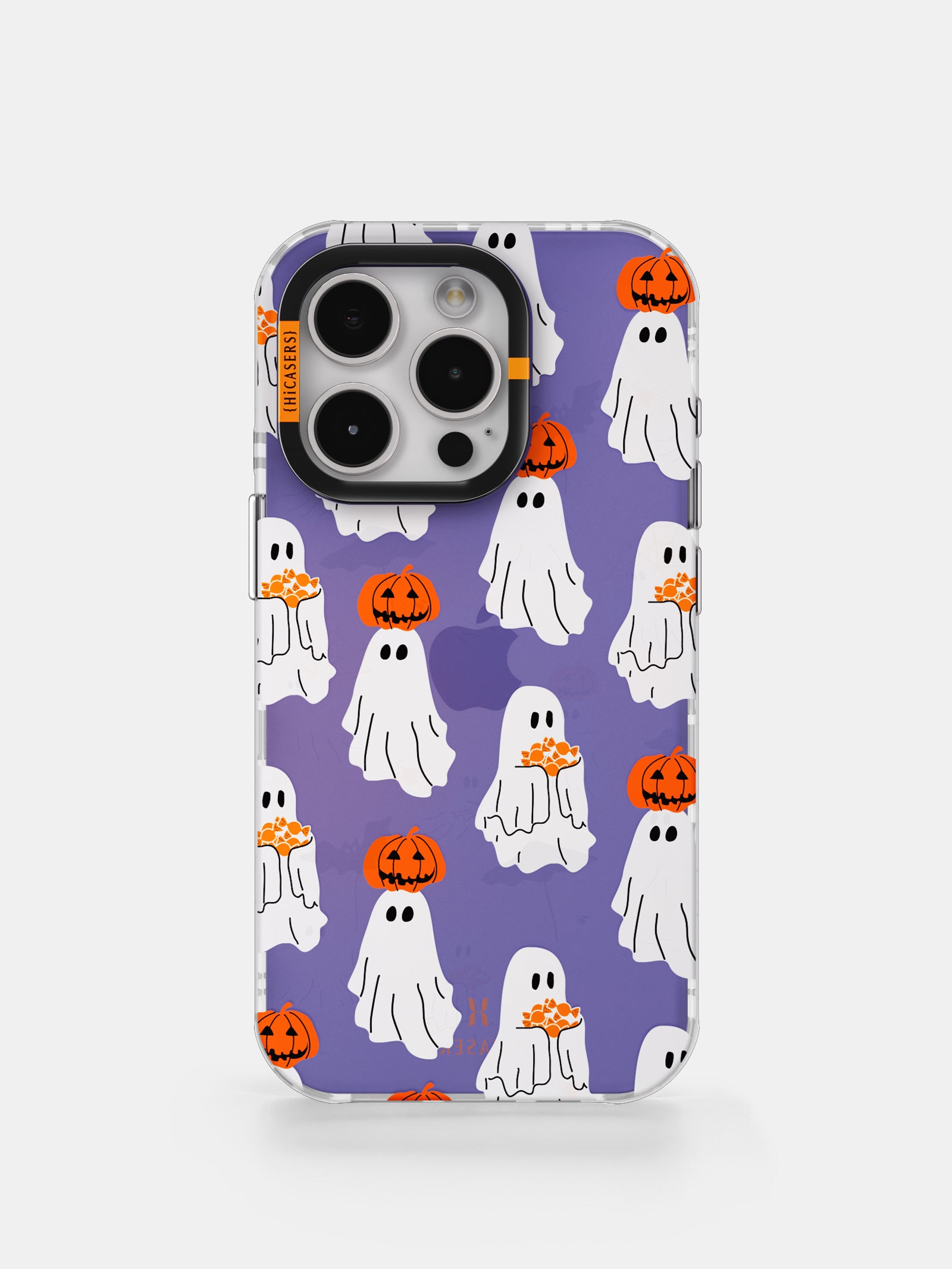 Ghosts and Pumpkins Pattern Iridescent Phone Case - Purple | Halloween Protective Cover for iPhone & Samsung | Perfect for Fall Decor & Spooky Parties