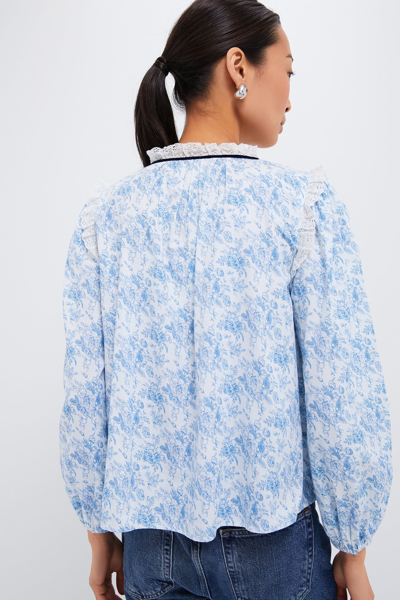 Blue Rose Colette Top - Women's Floral Print Blouse for Casual & Party Wear | Elegant Summer Tops for Date Night & Office Outfits