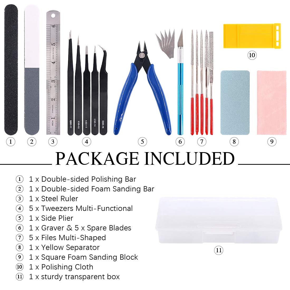 Keadic 26-Piece Professional Gundam Model Building Tool Kit - Essential Hobby Tools for Plastic Model Kits with Storage Box | Perfect for Beginners & Advanced Modelers, DIY Crafts & Scale Model Projects