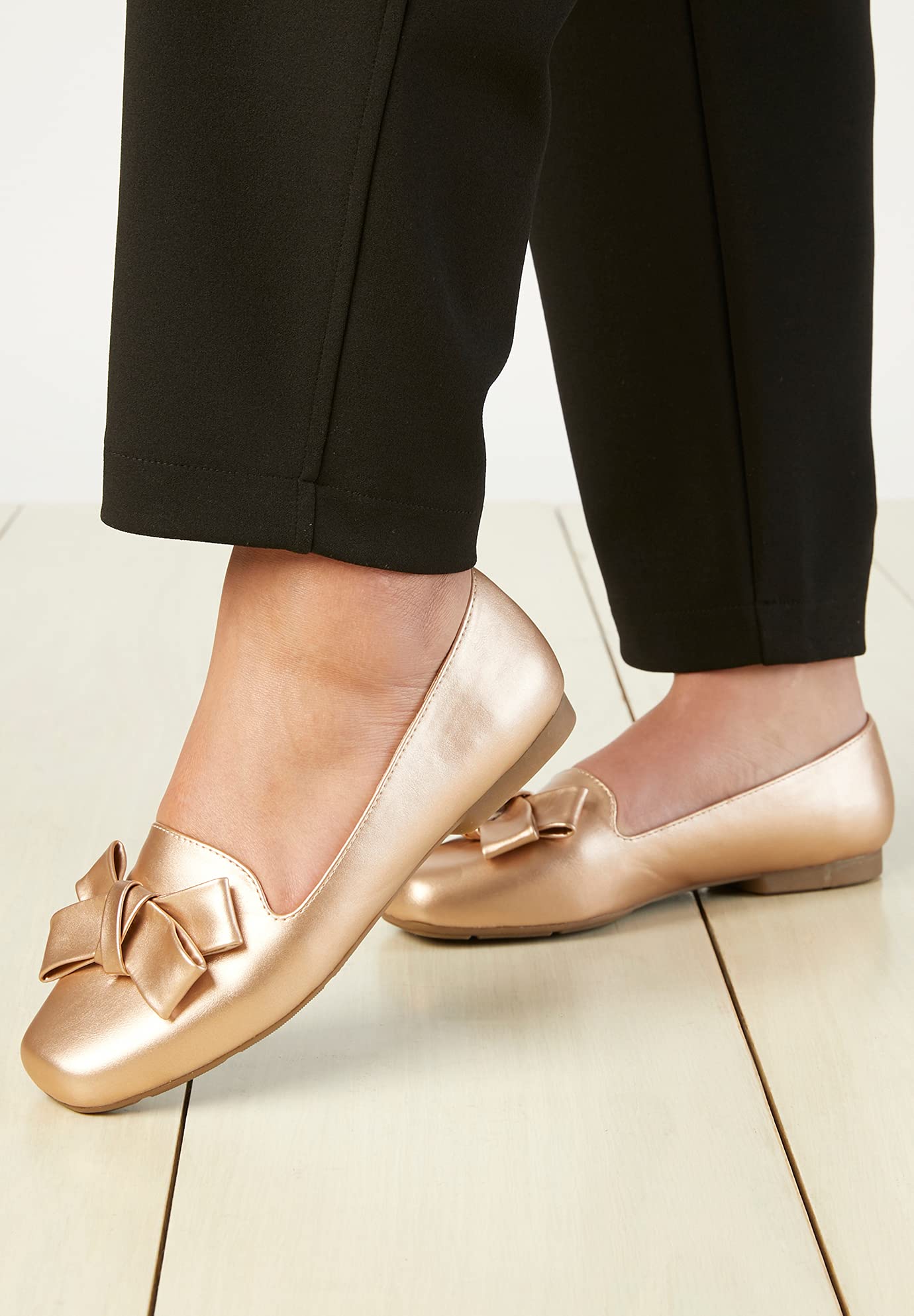 Comfortview Women's Wide Width The Rafika Flat - Comfortable Slip-On Shoes for Work, Travel & Everyday Wear