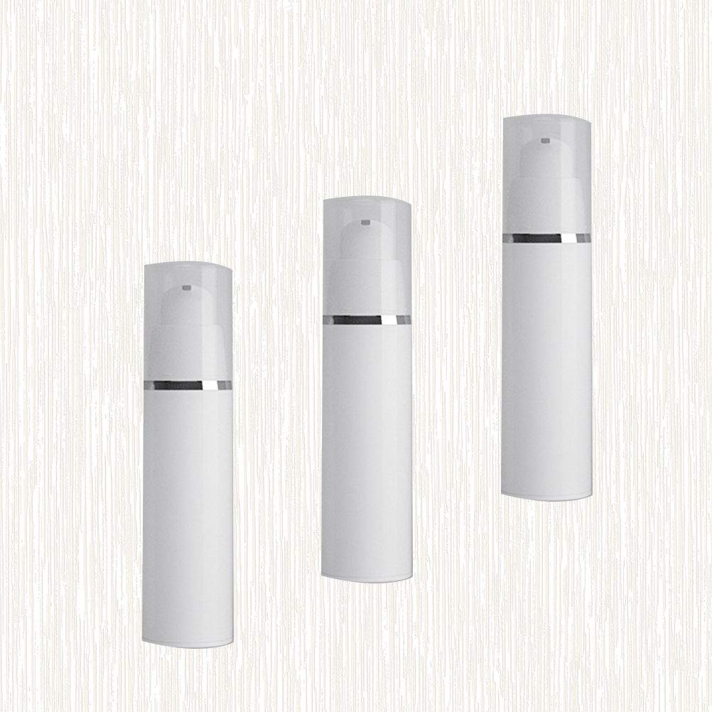 3pcs Cabilock Airless Pump Bottles - Clear Vacuum Cosmetic Containers for Lotion, Serum & Cream | Travel-Friendly Leakproof Makeup Dispenser | Perfect for Skincare, Travel & Daily Beauty Routine