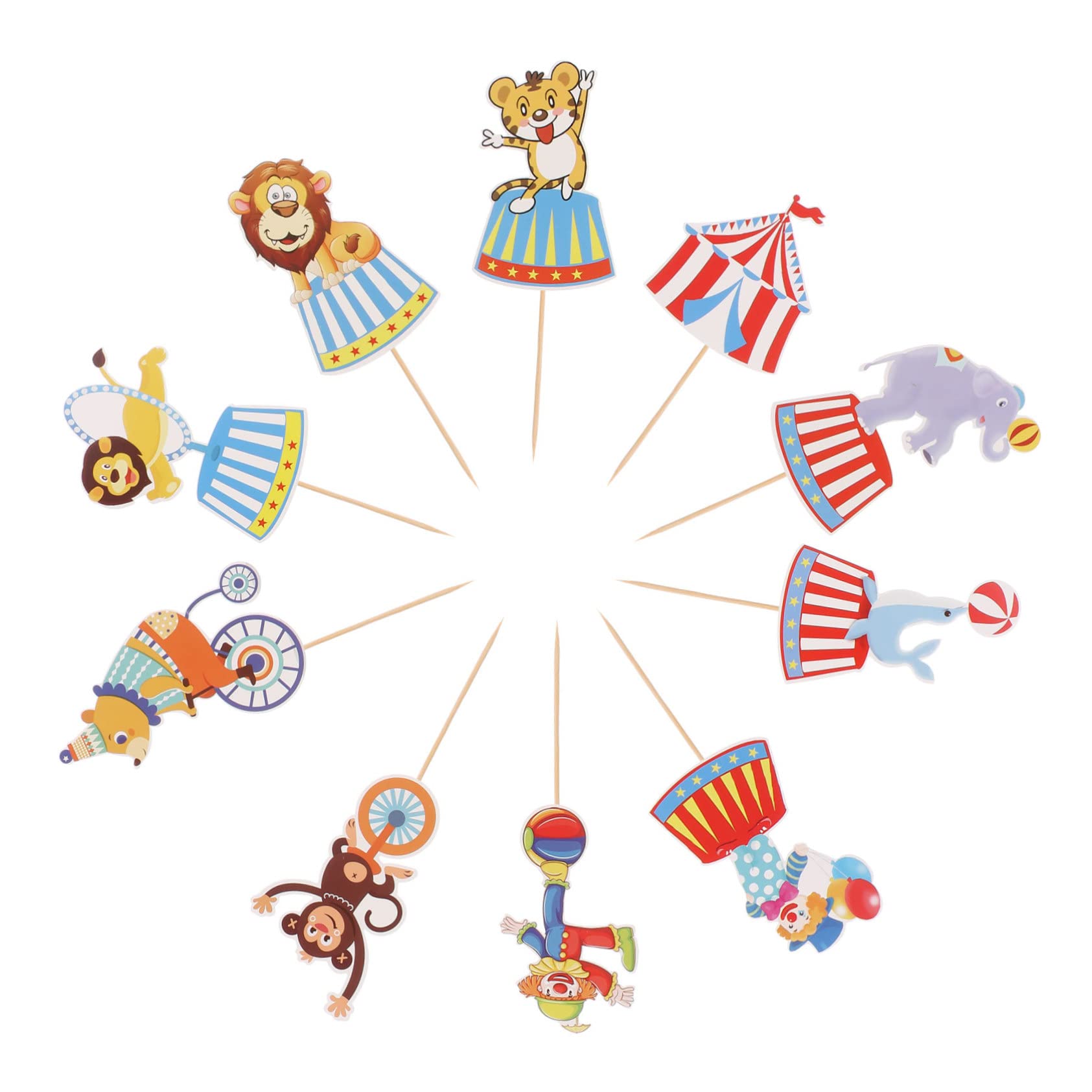 20PCS Colorful Cake Toppers - Fun Birthday Party Decorations for Carnival, Wedding, Baby Shower & Special Events | Premium Cake Decorating Supplies for Bakers & Home Bakers