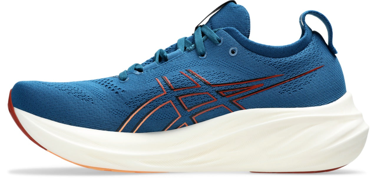 ASICS Men's Gel-Nimbus 26 Running Shoes - Rich Navy/Faded Orange - Cushioned Comfort for Long Distance Running & Gym Workouts