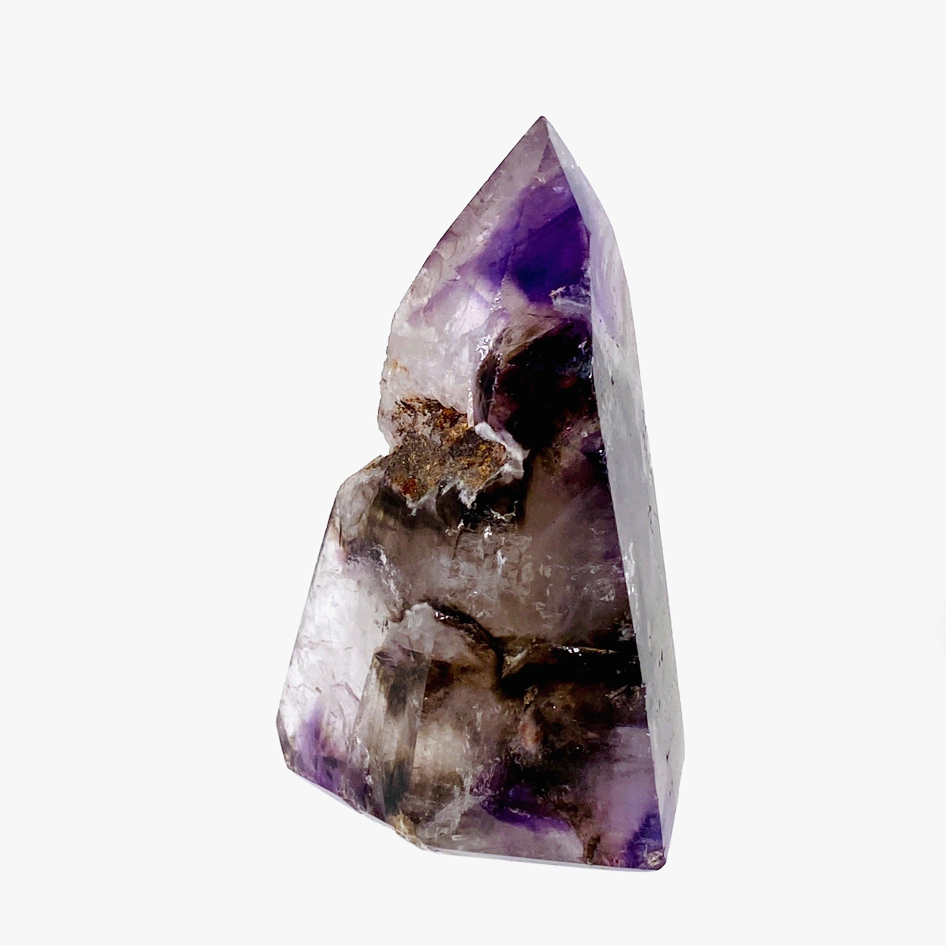 Natural Smokey Amethyst Polished Crystal with Inclusions - Healing Stone for Meditation, Reiki & Home Decor (CR3712)
