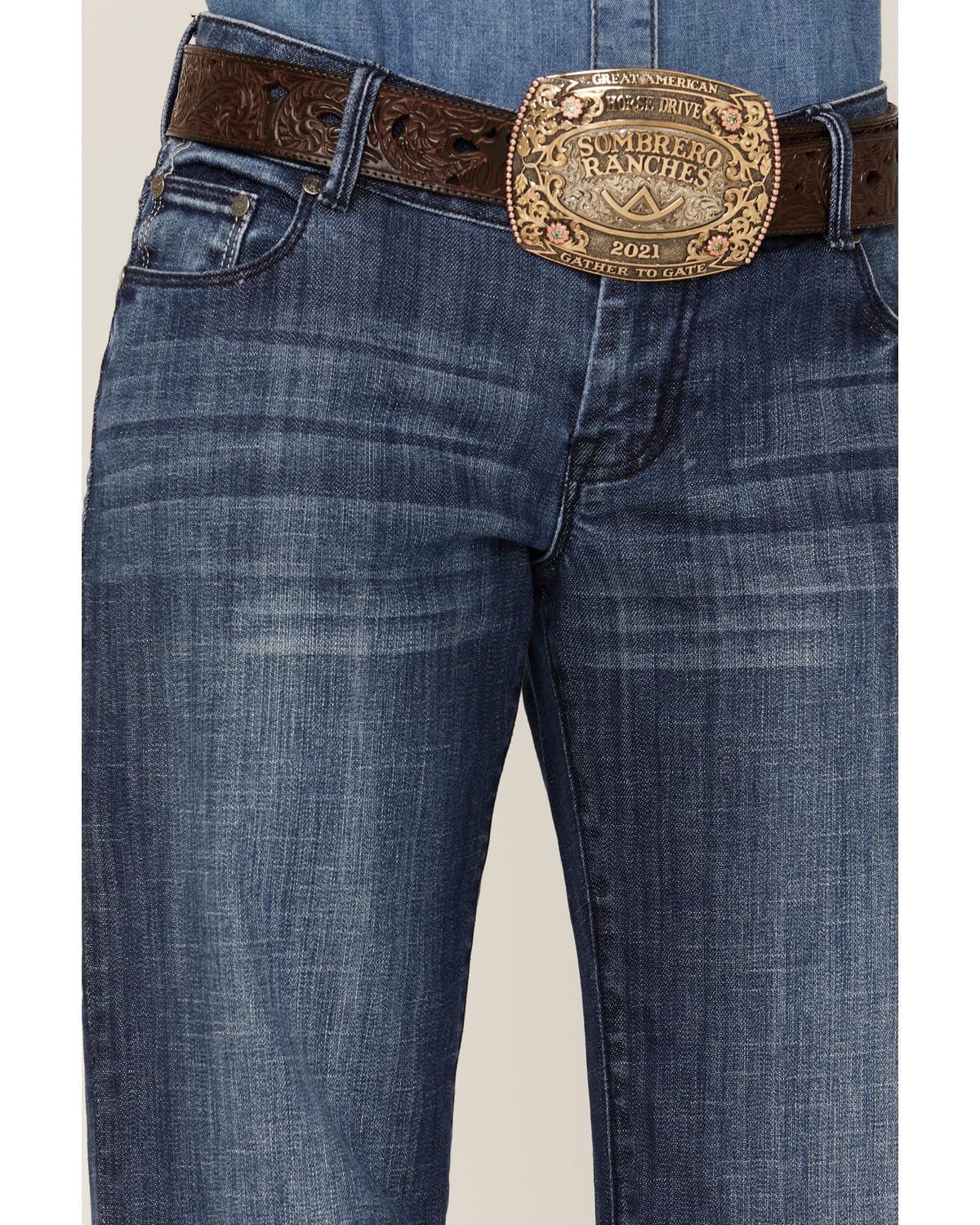 Stetson Women's 214 Medium Wash Trouser Fit Jeans - Blue Denim Pants Size 12 Regular | Comfortable Casual & Office Wear for Women