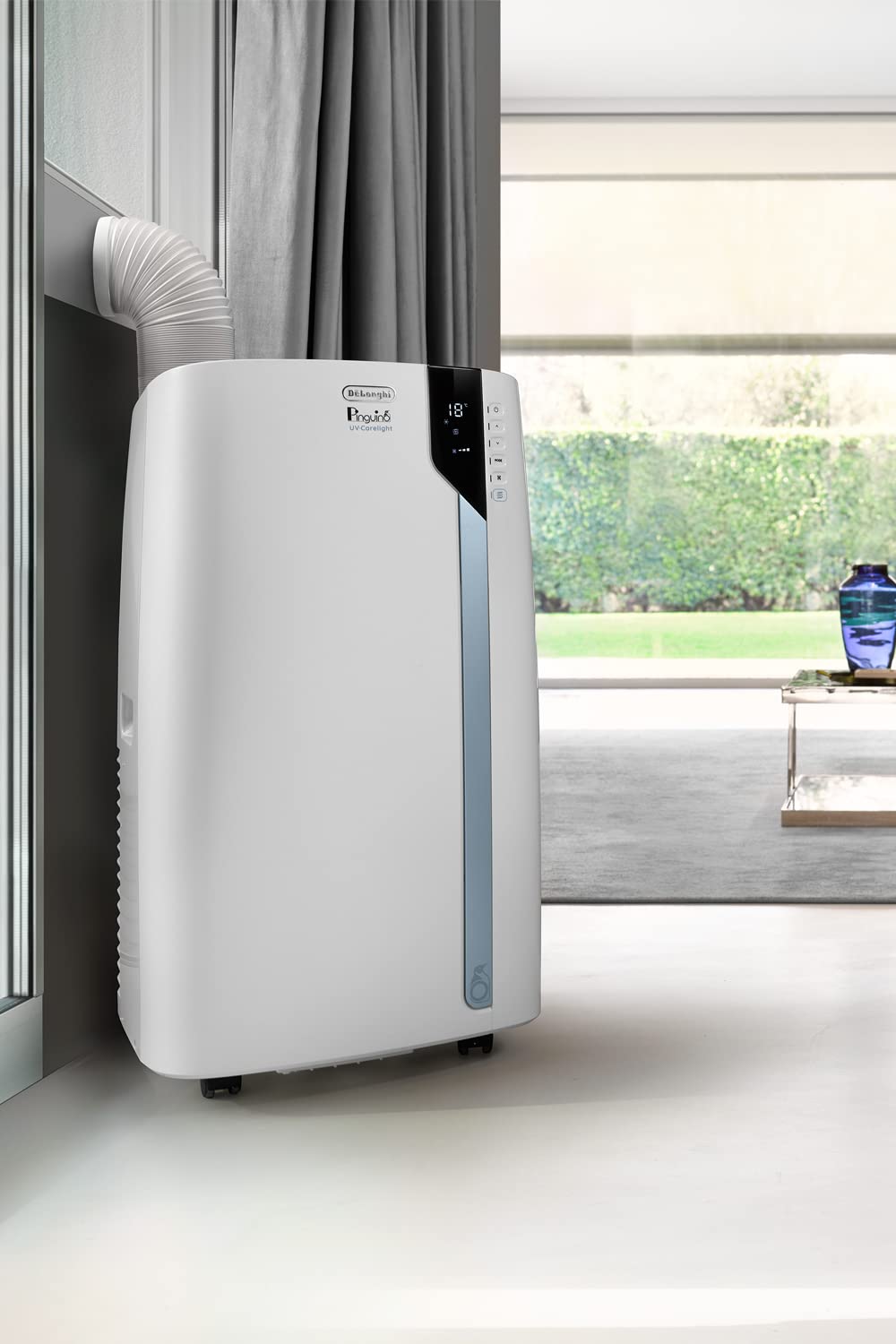 De'Longhi PACEX390UVcare-6AL WH 14,000 BTU Portable Air Conditioner with Dehumidifier, Fan & UV-Care Light - White | Perfect for Bedrooms, Living Rooms & Home Offices