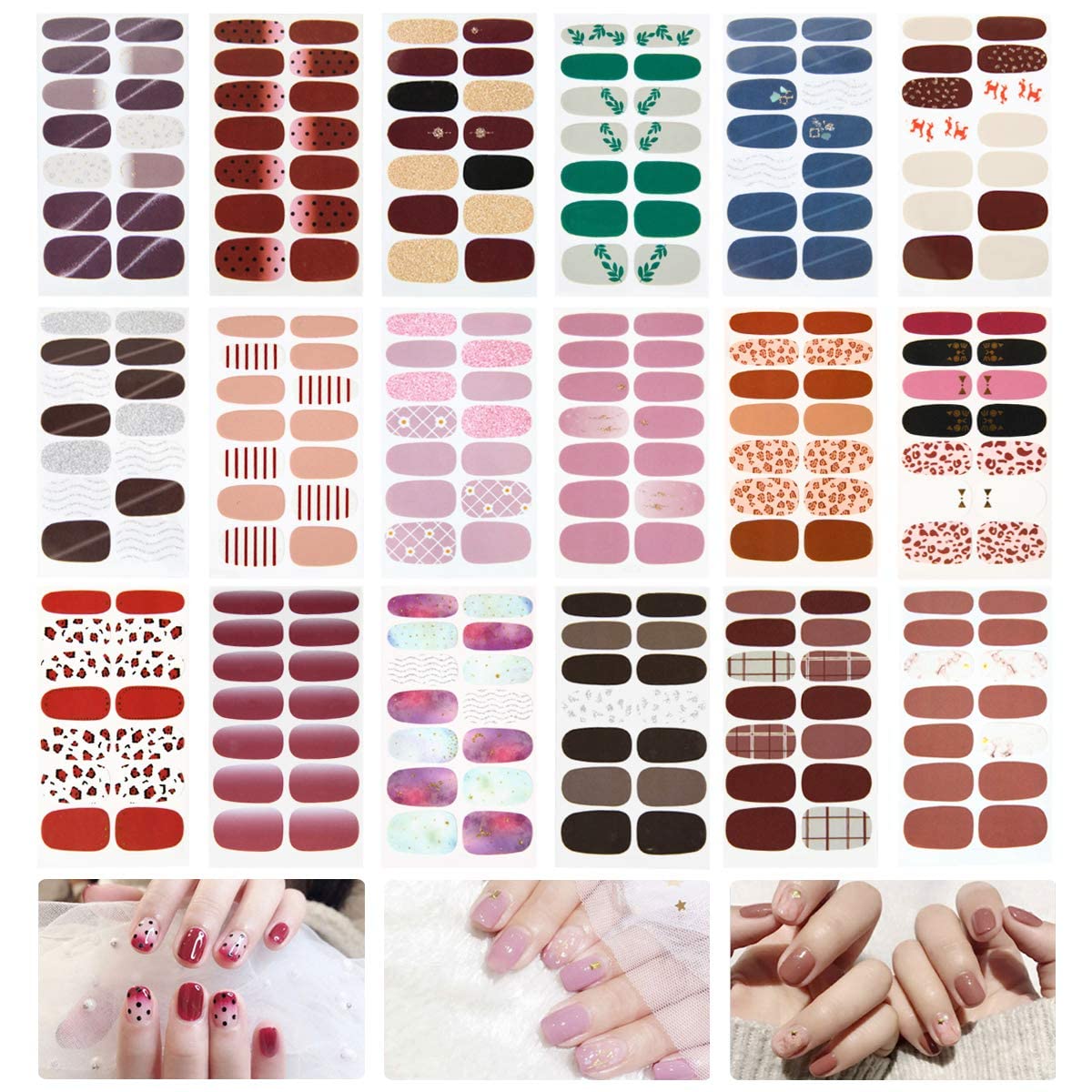 Premium WOKICOR Nail Art Stickers - Beautiful Fashion DIY Nail Decals for Women & Girls - Perfect for Home Manicure, Parties, and Special Occasions