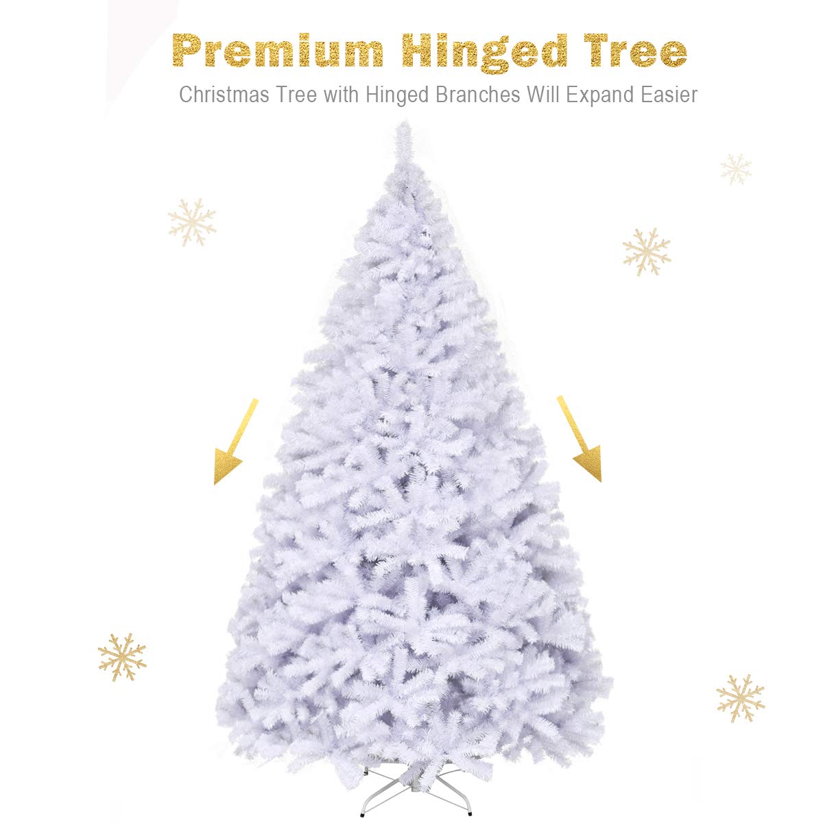 9 FT Classic Pine Artificial Christmas Tree - Hinged PVC with Metal Stand for Indoor & Outdoor Holiday Decor | Easy Assembly for Home, Office & Party Decorations