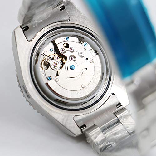 Men's Automatic Mechanical Watch - 50M Water Resistant, Ceramic Bezel & Sapphire Glass with Glide Lock - Blue Dial Wristwatch for Men | Perfect for Business, Casual Wear & Outdoor Activities