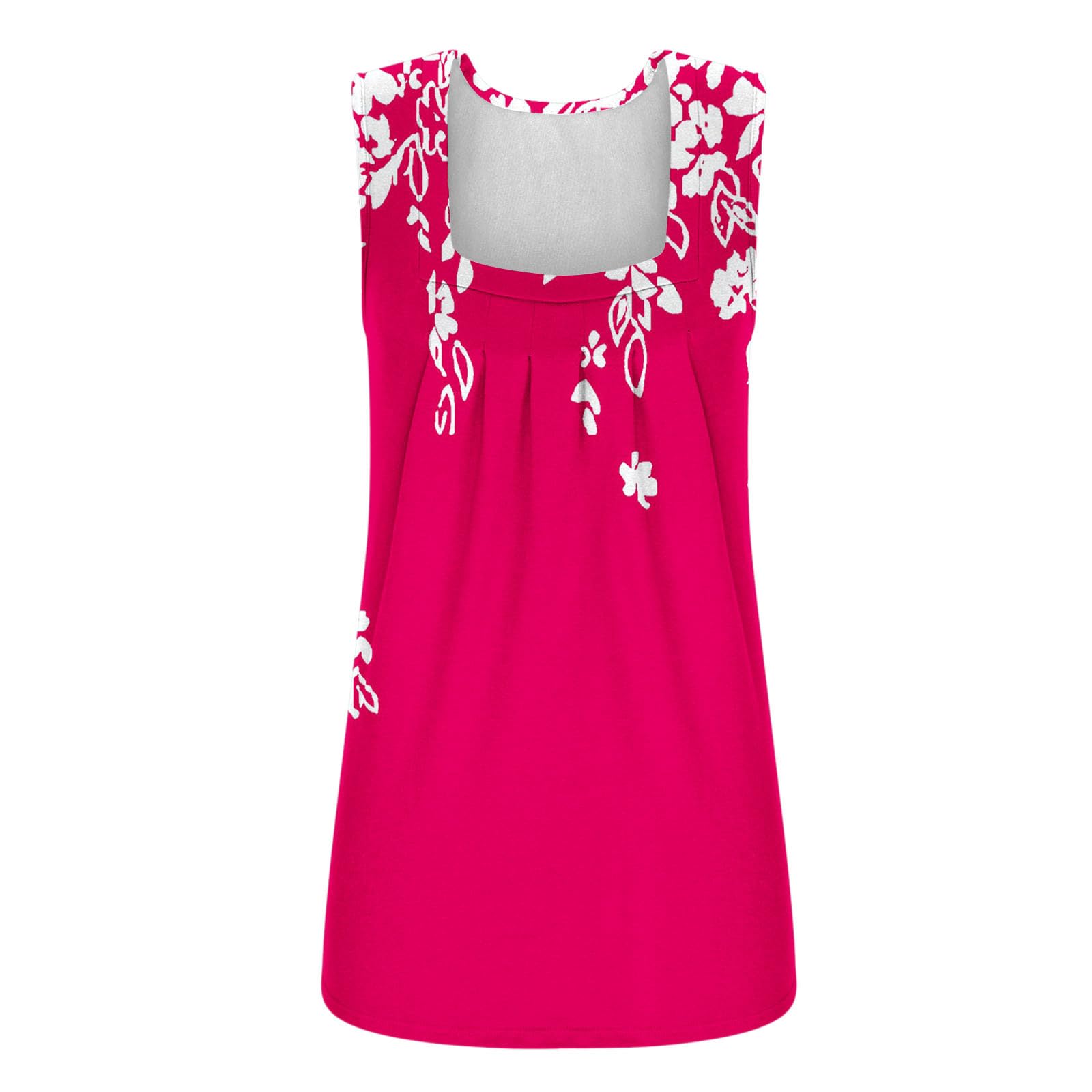 LEHOZIHEQ Women's Pleated Tank Tops - Square Neck Sleeveless Flowy Camisoles for Summer Outfits