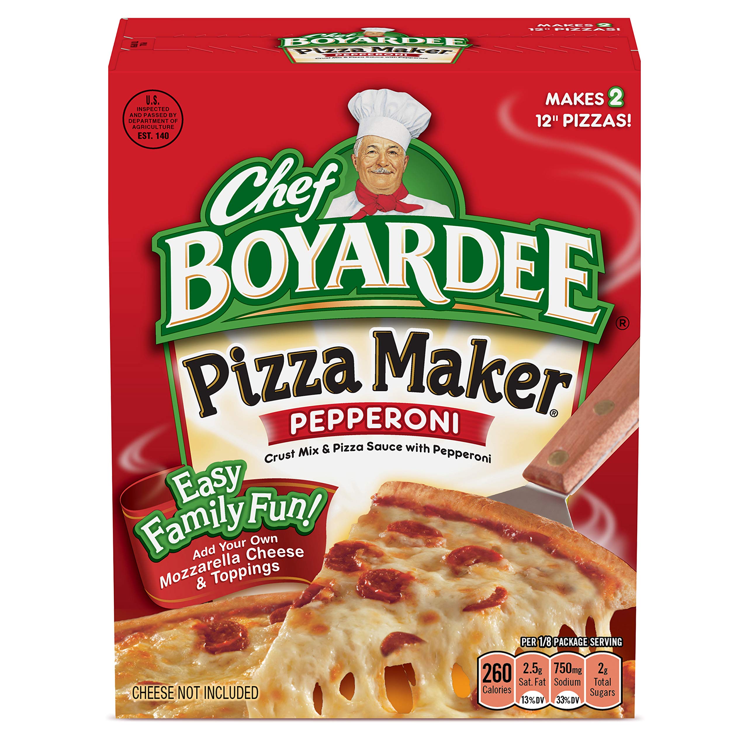 Chef Boyardee Pepperoni Pizza Maker Kit - 31.85 oz | Easy Homemade Pizza Kit for Family Dinner & Kids Cooking Fun