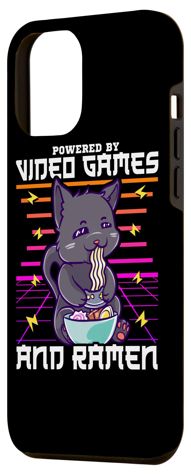 iPhone 12 Pro Max Case - Anime Cat Design with Video Game & Ramen Theme | Shockproof Protective Cover for iPhone 12 Pro Max | Perfect for Gaming, Anime Fans & Daily Use