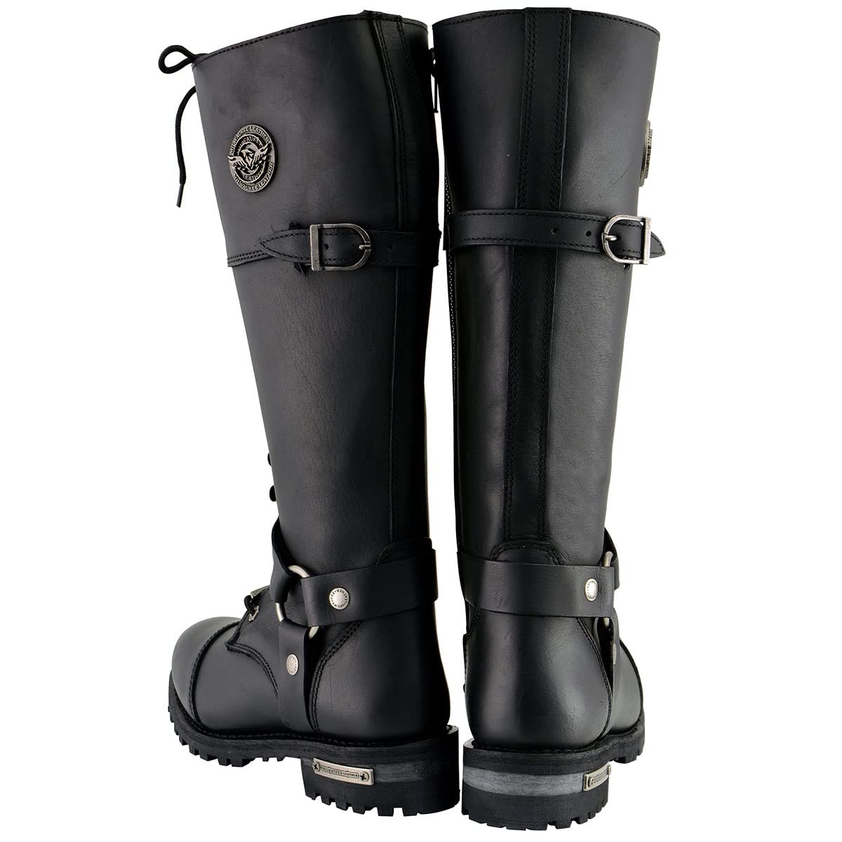 Milwaukee Leather MBL9390 Women's Black 16-Inch Lace-Up Motorcycle Boots - Premium Leather Riding Boots for Women - Perfect for Motorcycle Rides, Biker Events & Outdoor Adventures
