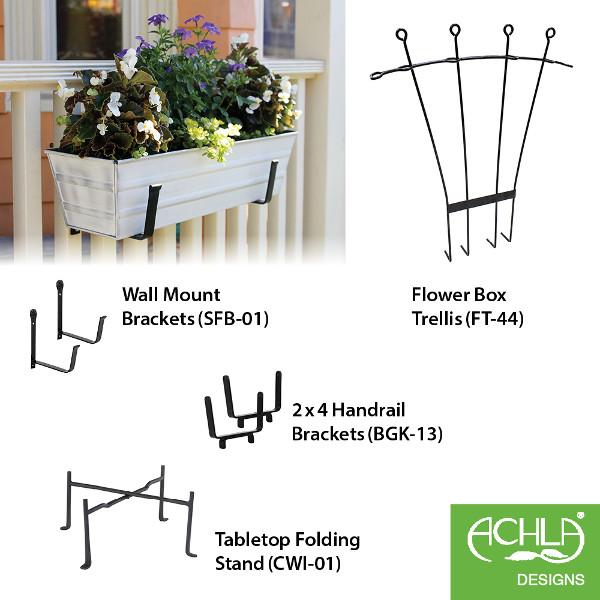 Galvanized Steel Flower Box Planter - Rustproof Outdoor Garden Container for Plants, Flowers & Herbs - Perfect for Patio, Balcony & Window Sill Decor