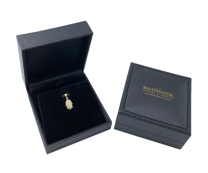 14K Yellow Gold Handmade Hamsa Pendant - Classic Clean Design for Good Luck & Protection - 10x7.3mm Jewish Jewelry - Perfect for Gifts, Daily Wear & Spiritual Occasions