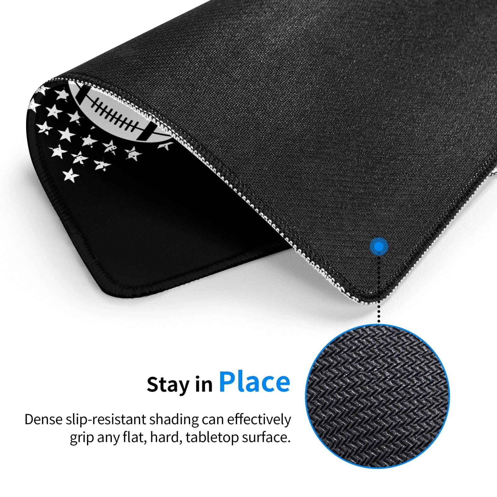 SIYTUAU American Football USA Flag Mouse Pad - Waterproof, Non-Slip Rubber Gaming Mousepad (10x12 in) for Laptop & Office Use - Perfect for Sports Fans, Gamers & Workstations