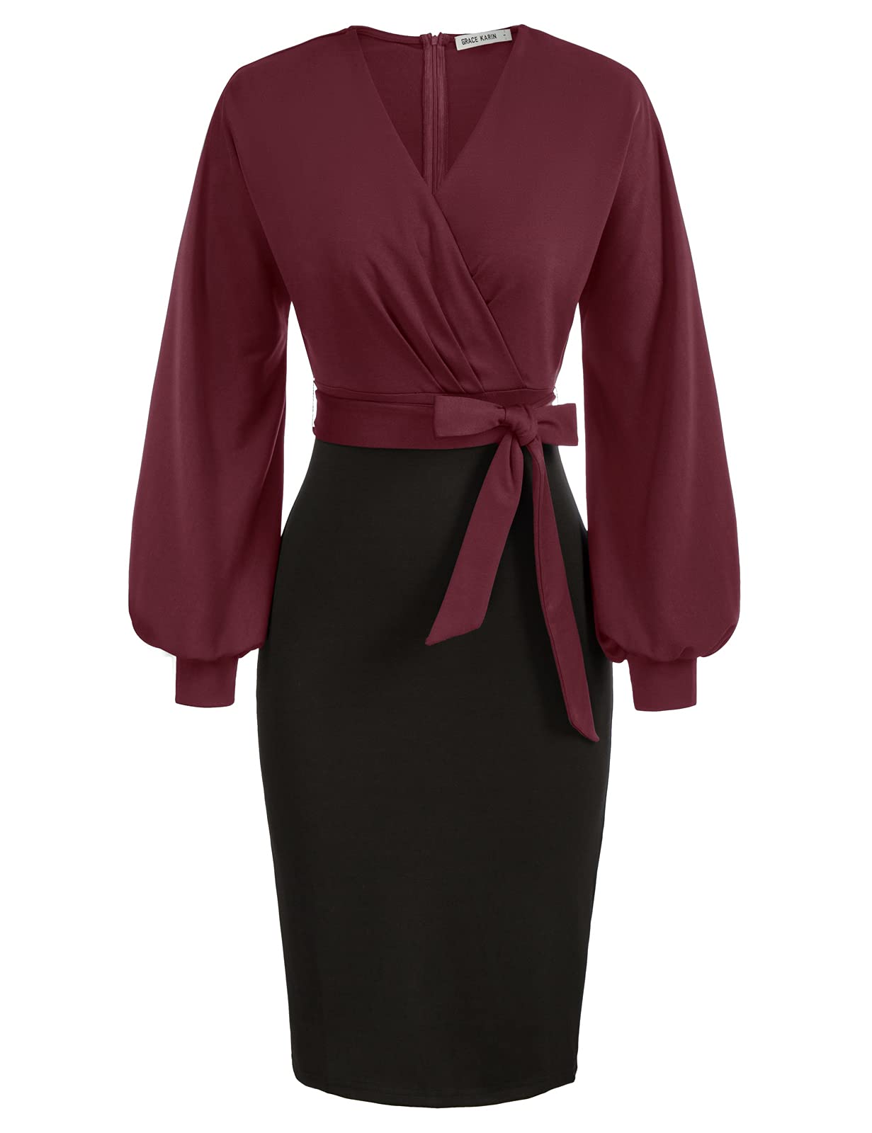 GRACE KARIN Women's Pencil Dress for Work, Wedding Guest & Cocktail Party - Elegant Office Dress with Long Sleeves | Perfect for Business Meetings, Formal Events & Special Occasions