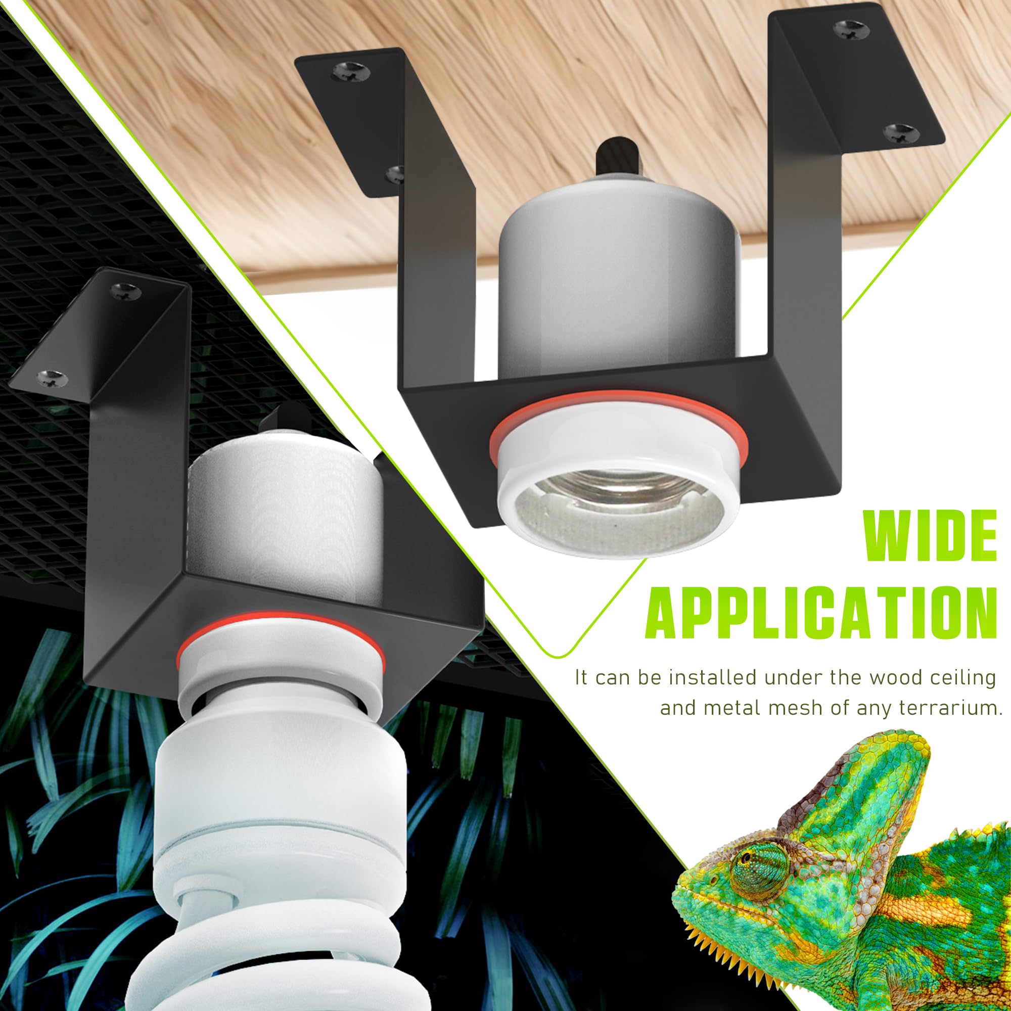 Ceramic Heat Lamp Holder for Reptile Terrariums - Durable Vivarium Light Fixture for Geckos & Lizards (Bulb Not Included) - Perfect for Reptile Habitats & Nighttime Heating