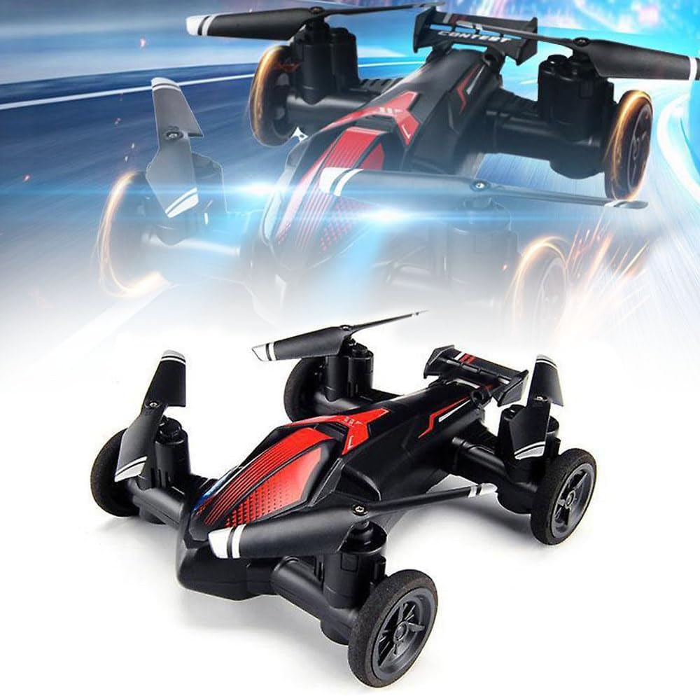 Remote Control Flying Car Toy - Air & Ground Dual Mode RC Fighter Plane Glider for Kids & Adults | Outdoor Flight Toy with LED Lights (Red) - Perfect for Backyard Play, Birthday Gifts & STEM Learning