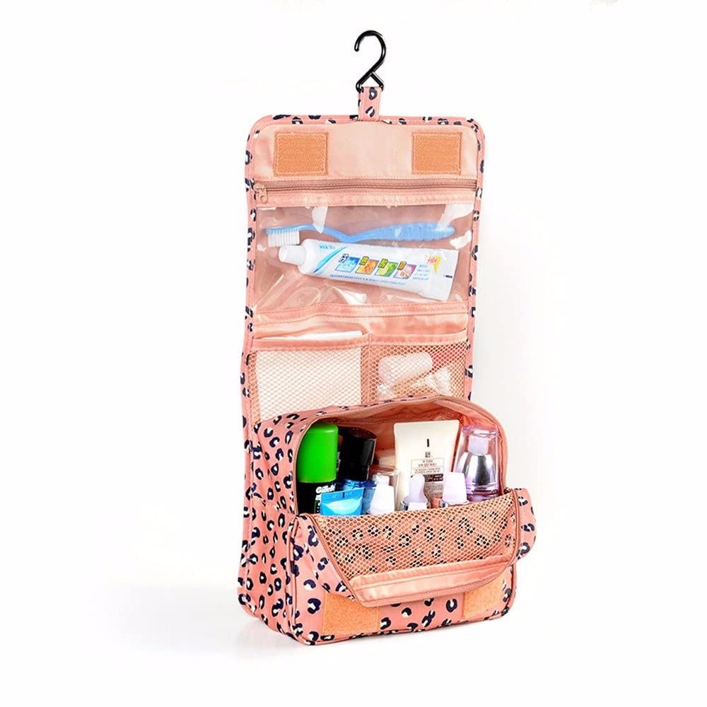 BANQLYN Extra Large Hanging Toiletry Bag - Waterproof Travel Organizer for Men & Women - Durable Nylon Cosmetic & Bathroom Storage - Perfect for Shower, Makeup Brushes, Toiletries (Dark Pink) - Ideal for Camping, Gym, Vacation & Business Trips