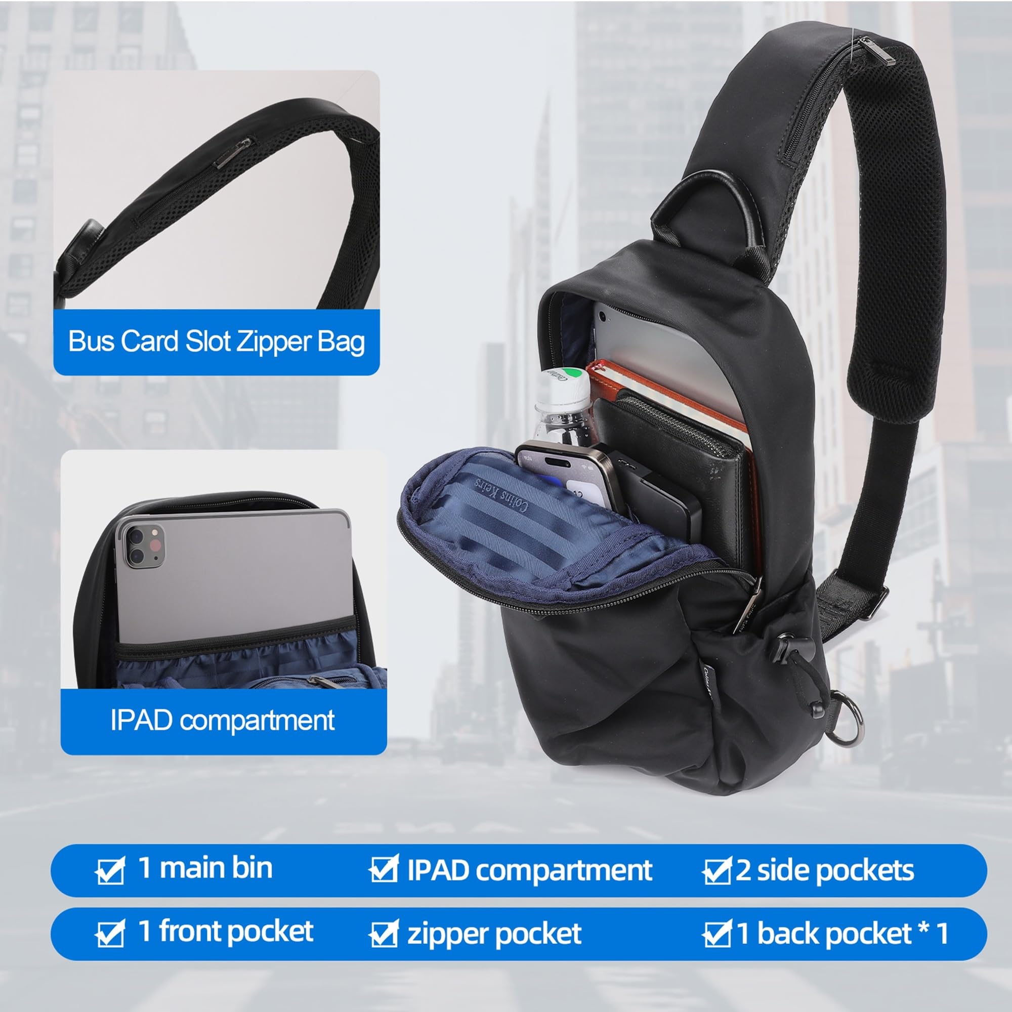 Stylish Unisex Chest Bag - Crossbody Shoulder Bag for Men & Women - Lightweight Travel Backpack for Hiking, Commuting & Daily Use