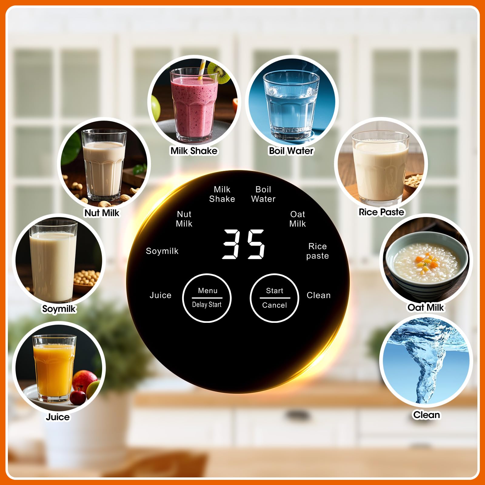 IAGREEA 35oz Nut Milk Maker Machine - 8-in-1 Electric Blender for Homemade Almond, Soy, Rice & Nut Milks - Automatic Baby Food Maker with Delay Start & Boil Function - Perfect for Home, Kitchen & Pantry - Great for Healthy Breakfasts, Baby Nutrition & Vegan Recipes
