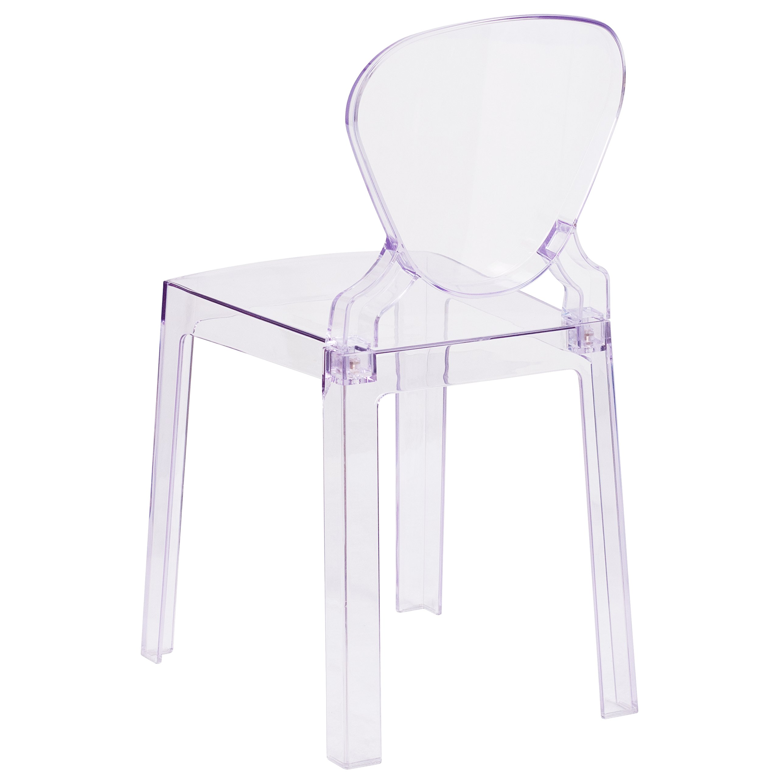 Flash Furniture Theo Ghost Chair - Transparent Crystal Tear Back Design - Modern Acrylic Dining Chair for Kitchen, Dining Room, or Office - Elegant Home Decor & Party Seating