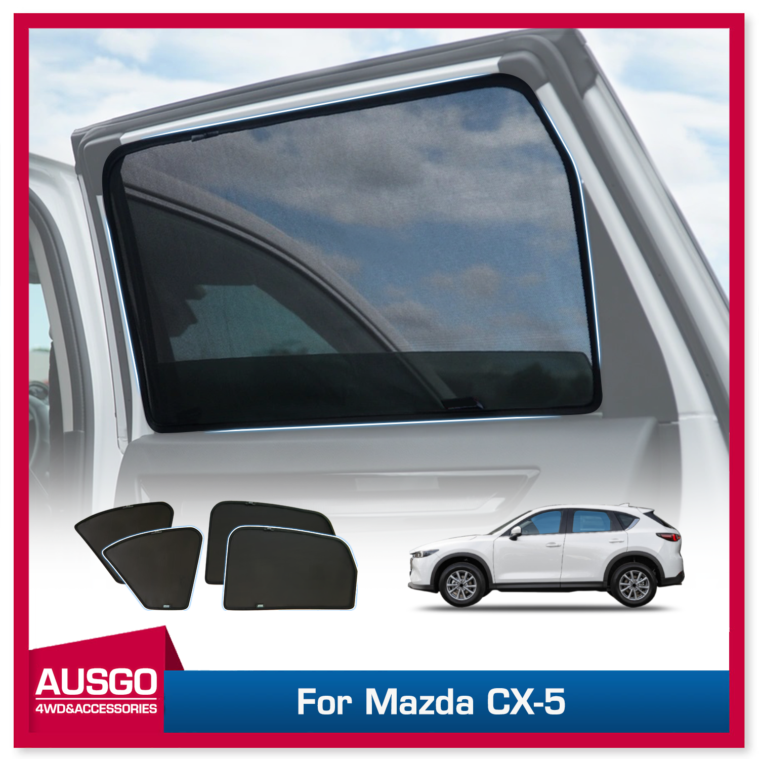 Magnetic Window Sun Shade for Mazda CX5 CX-5 KF Series (2017-2023) - UV Protection & Heat Blocking - Perfect for Summer Driving & Parking