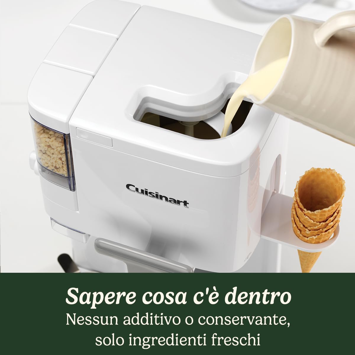 Cuisinart ICE48U 1.42L Ice Cream Maker Machine - Make Homemade Gelato, Sorbet, Dairy-Free & Frozen Yogurt in 20 Minutes - Includes Topping Dispenser - Easy to Use & Clean - Makes 6 Servings - Perfect for Parties, Family Gatherings & Summer Treats