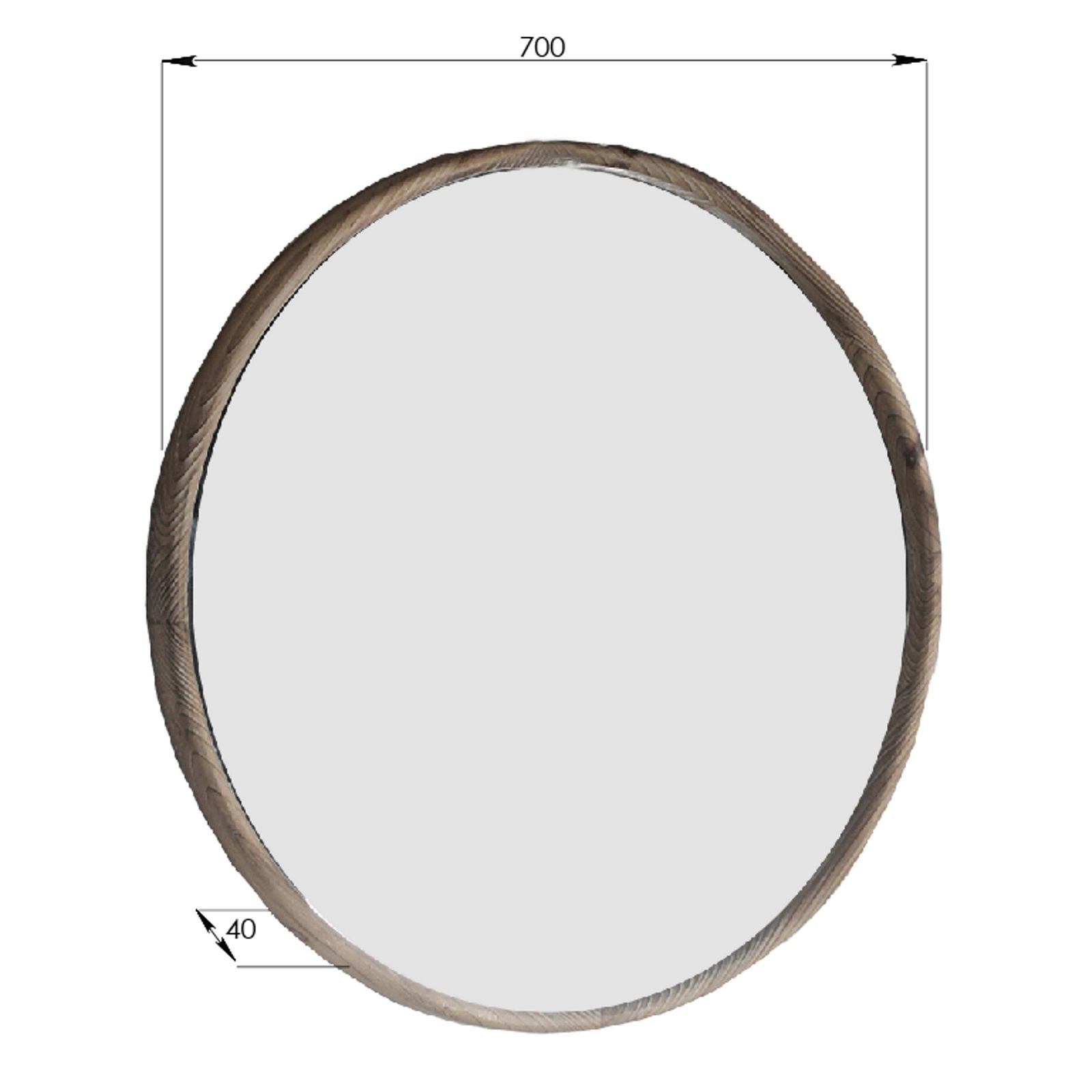 Round Grove Mirror 700mm - Natural Wood Frame by Urban Style - Perfect for Living Room, Bedroom & Bathroom Decor