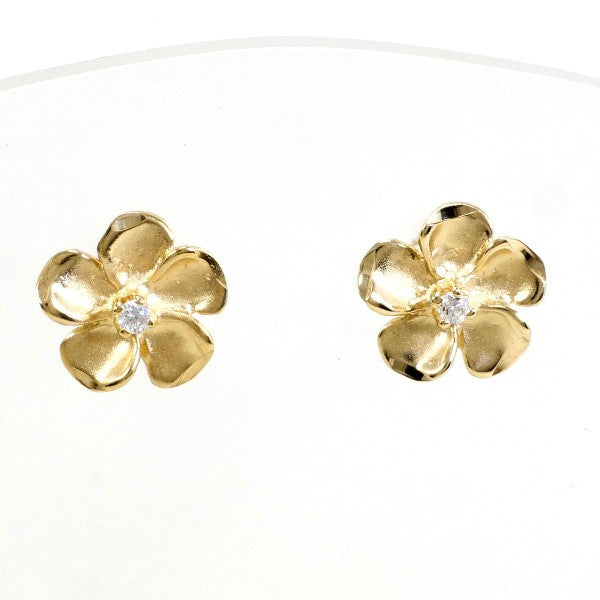 14K Yellow Gold Zirconia Stud Earrings for Women - Hypoallergenic Cubic Zirconia Earrings for Everyday Wear, Gift Giving & Special Occasions