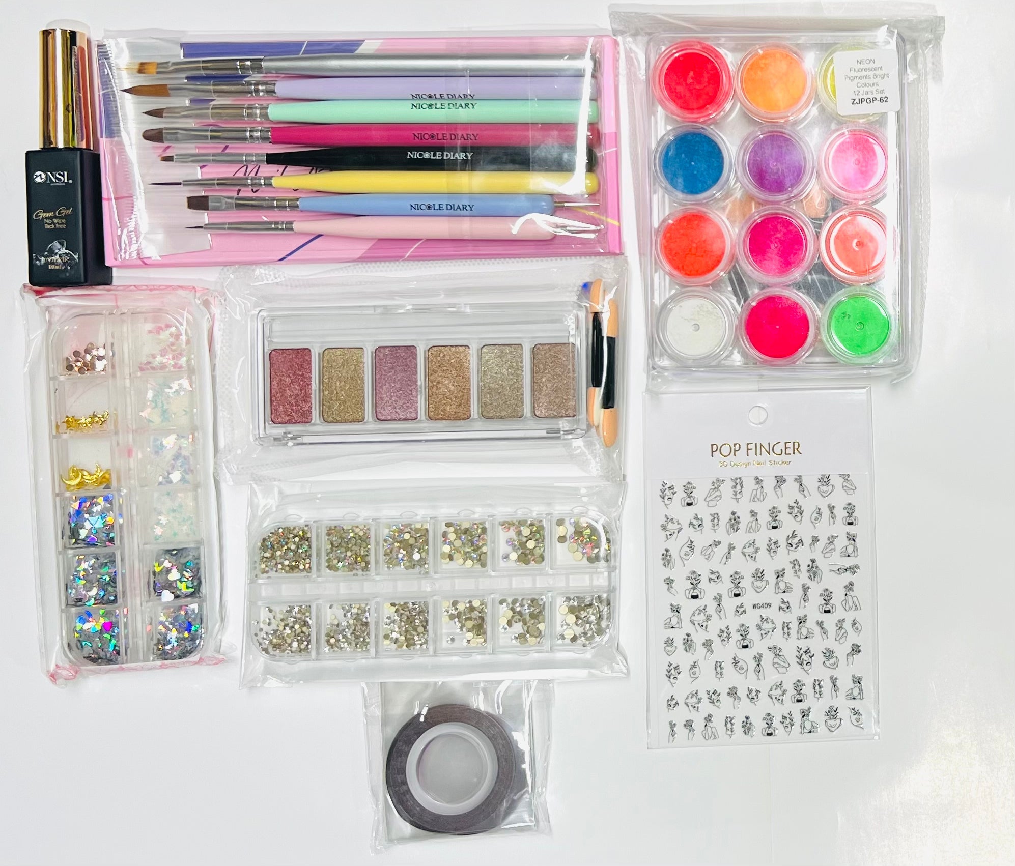 Professional NSI Kit Designer Nail Art Set - Salon Quality DIY Manicure & Pedicure Tools for Home & Professional Use - Perfect for Nail Artists, Beginners, and DIY Enthusiasts