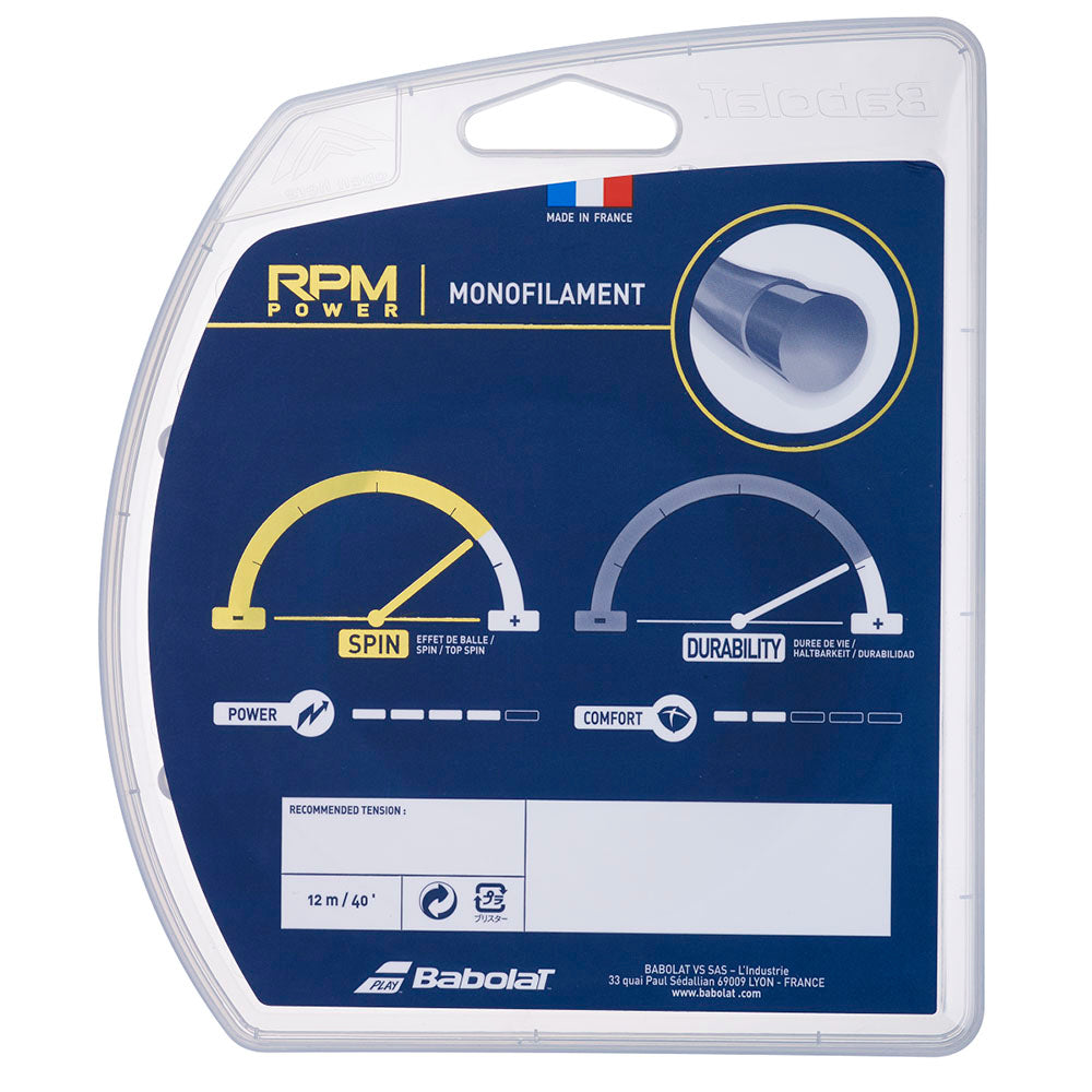 Babolat RPM Power 16/1.30 Tennis String - Electric Brown | High-Performance Polyester Tennis Racket String for Spin & Control | Perfect for Competitive Players & Advanced Tennis Enthusiasts