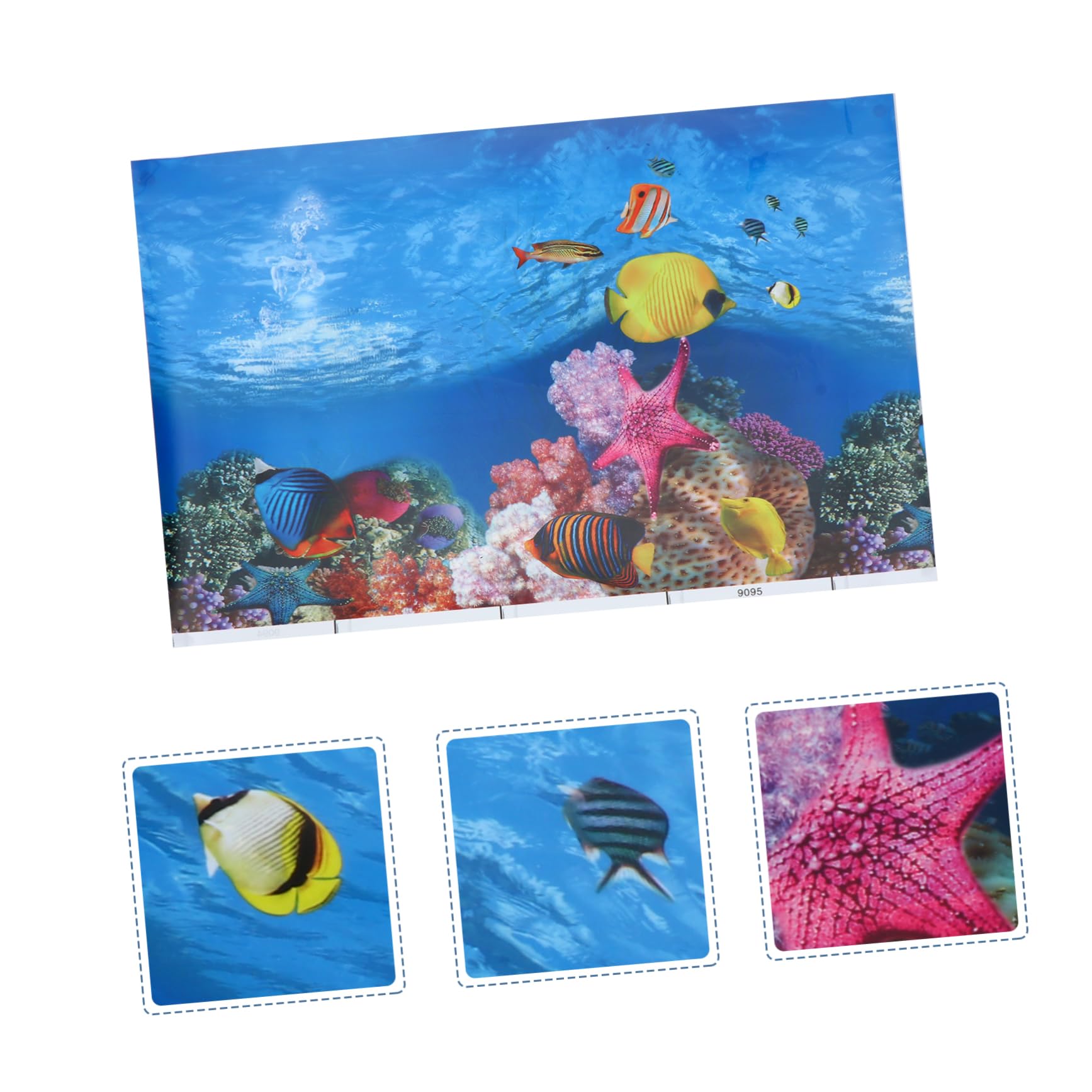 BESTOYARD 2-Pack 3D Underwater World Aquarium Background Stickers - Fish Tank Wall Decals, Waterproof Tank Wallpaper for Freshwater & Saltwater Aquariums - Perfect for Home, Office, or Pet Store Decor