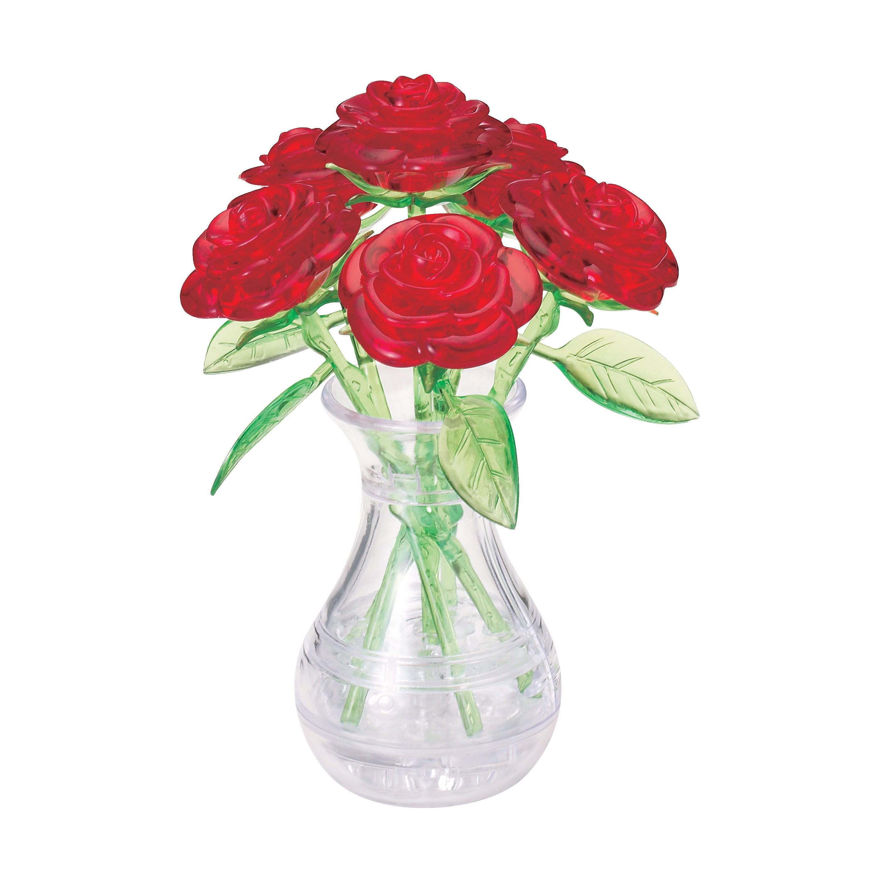 Blossom & Bloom 3D Crystal Puzzle - 44 Piece Rose in Vase Brain Teaser for Adults | Perfect Gift for Puzzle Lovers & Home Decor
